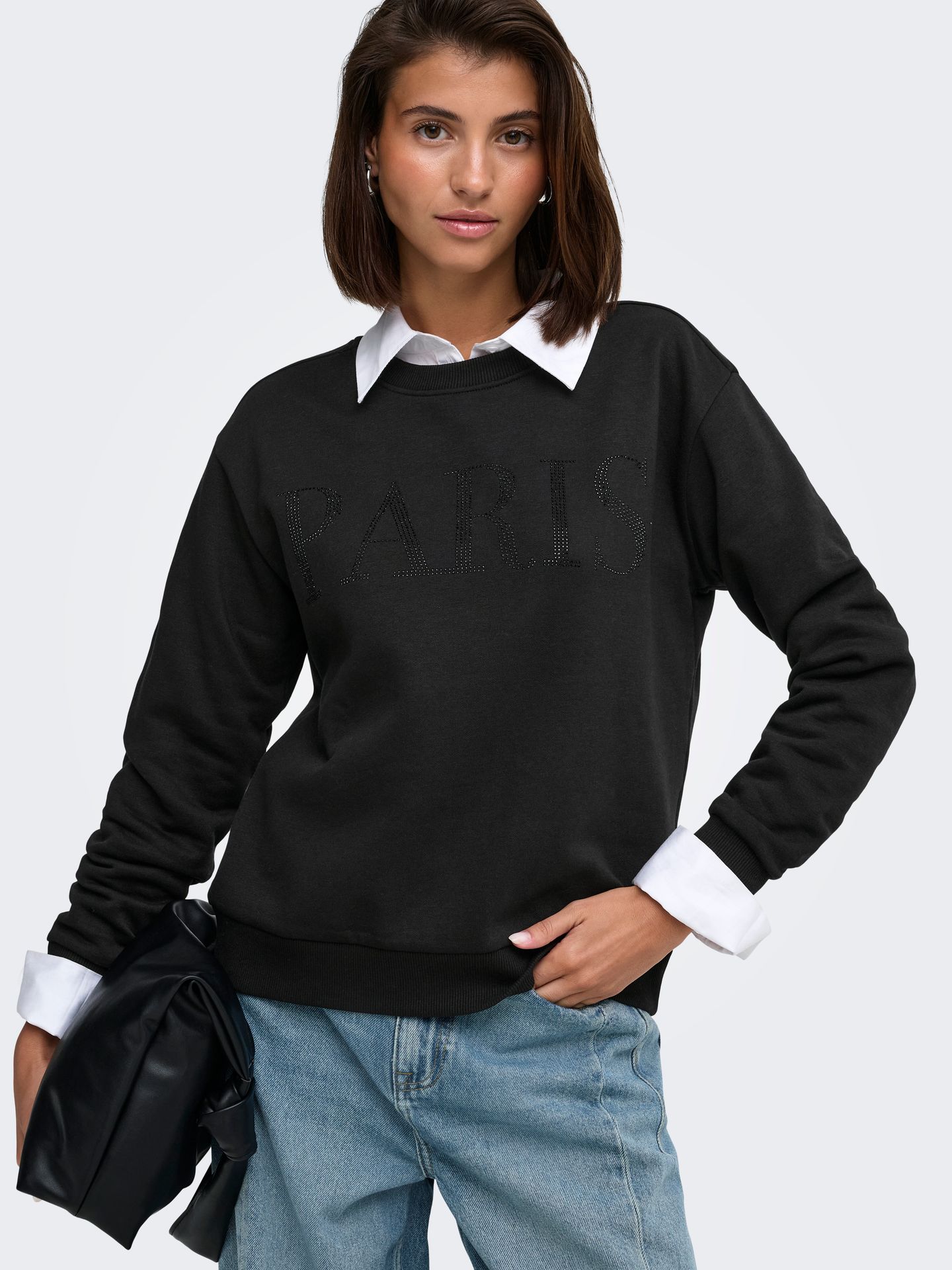 Only JDYPARIS L/S EMB SWEAT JRS NOOS Black/GLITTER PARIS TNT EMB 2900168492069