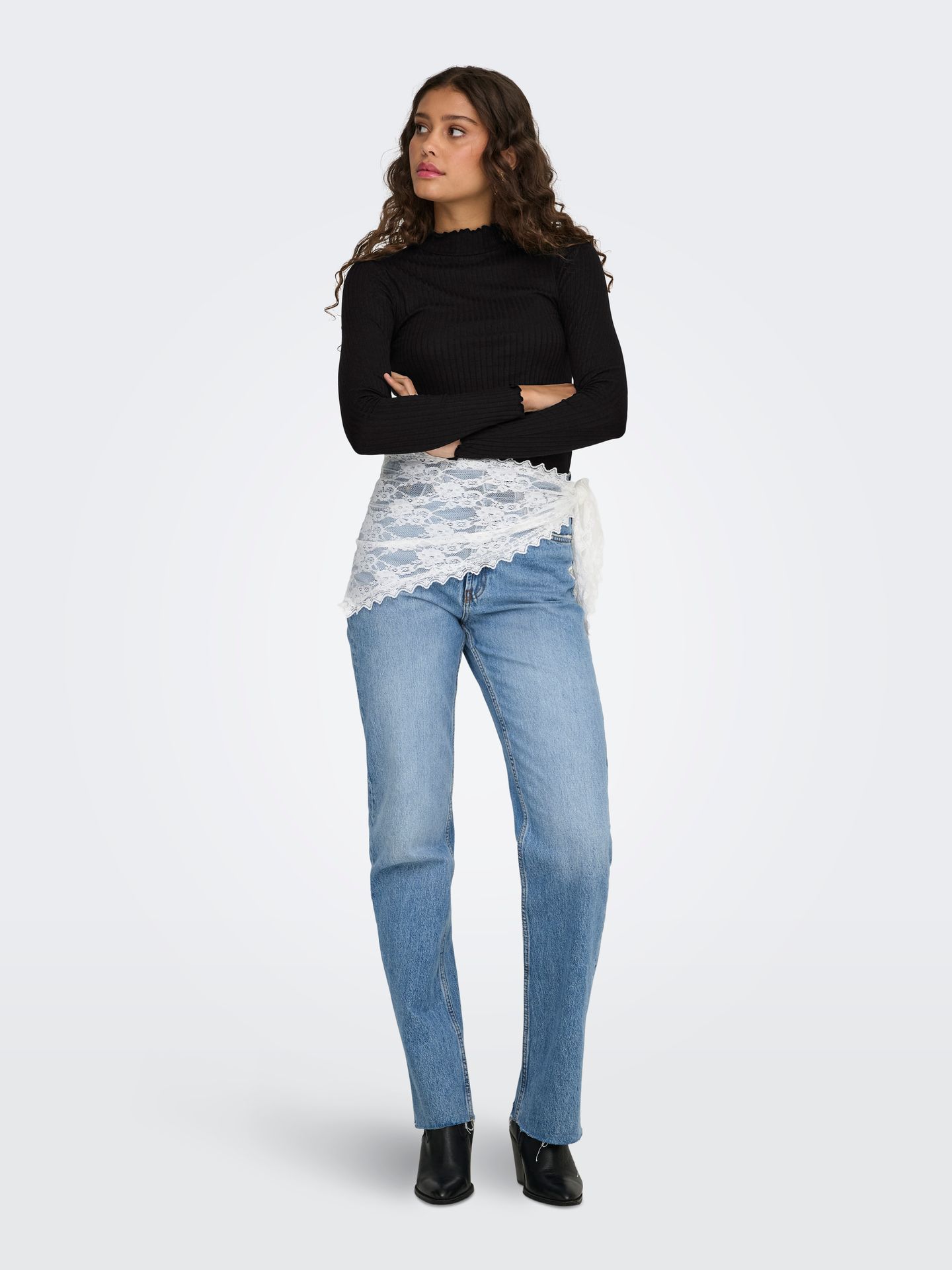 JDY JDYFRANSISKA LIFE L/S HI-NCK TOP JR Black 2900168496012