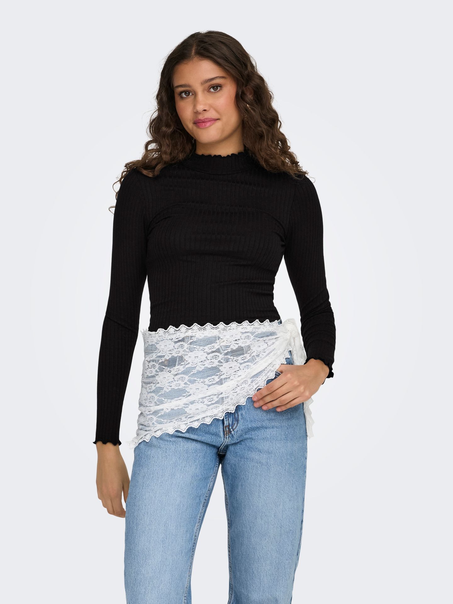 JDY JDYFRANSISKA LIFE L/S HI-NCK TOP JR Black 2900168496012