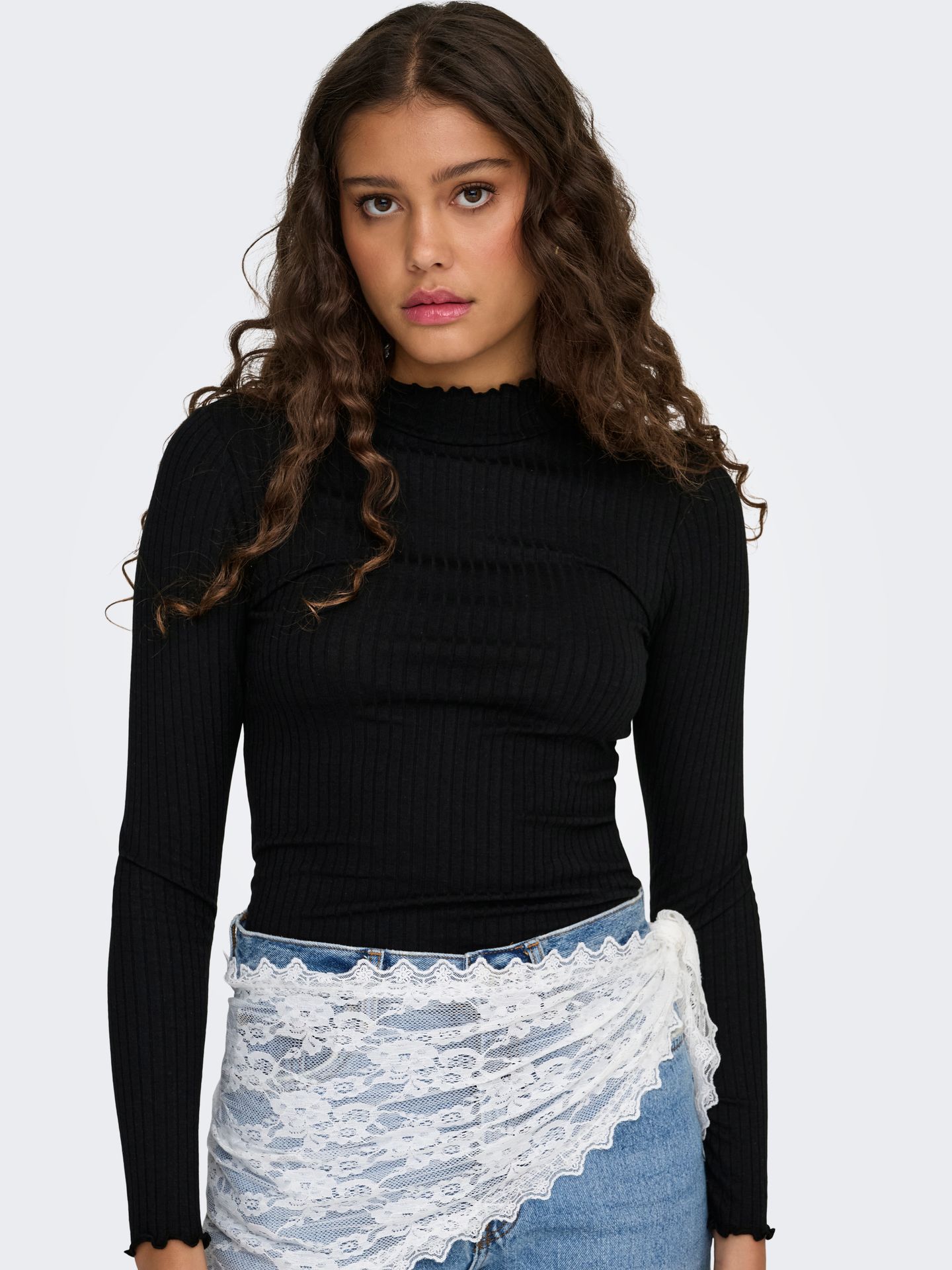 JDY JDYFRANSISKA LIFE L/S HI-NCK TOP JR Black 2900168496012