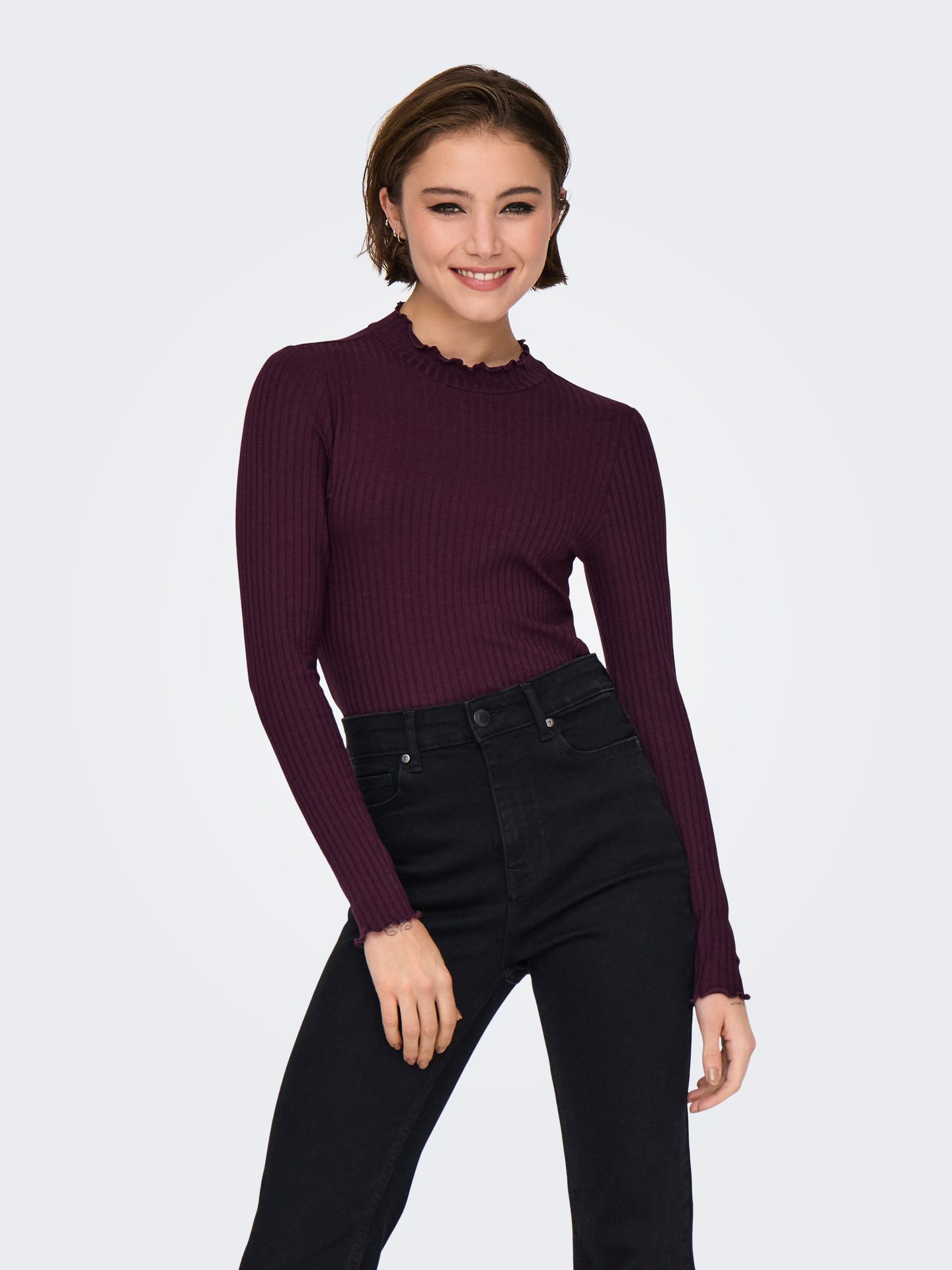 JDY JDYFRANSISKA LIFE L/S HI-NCK TOP JR Winetasting 2900168497057