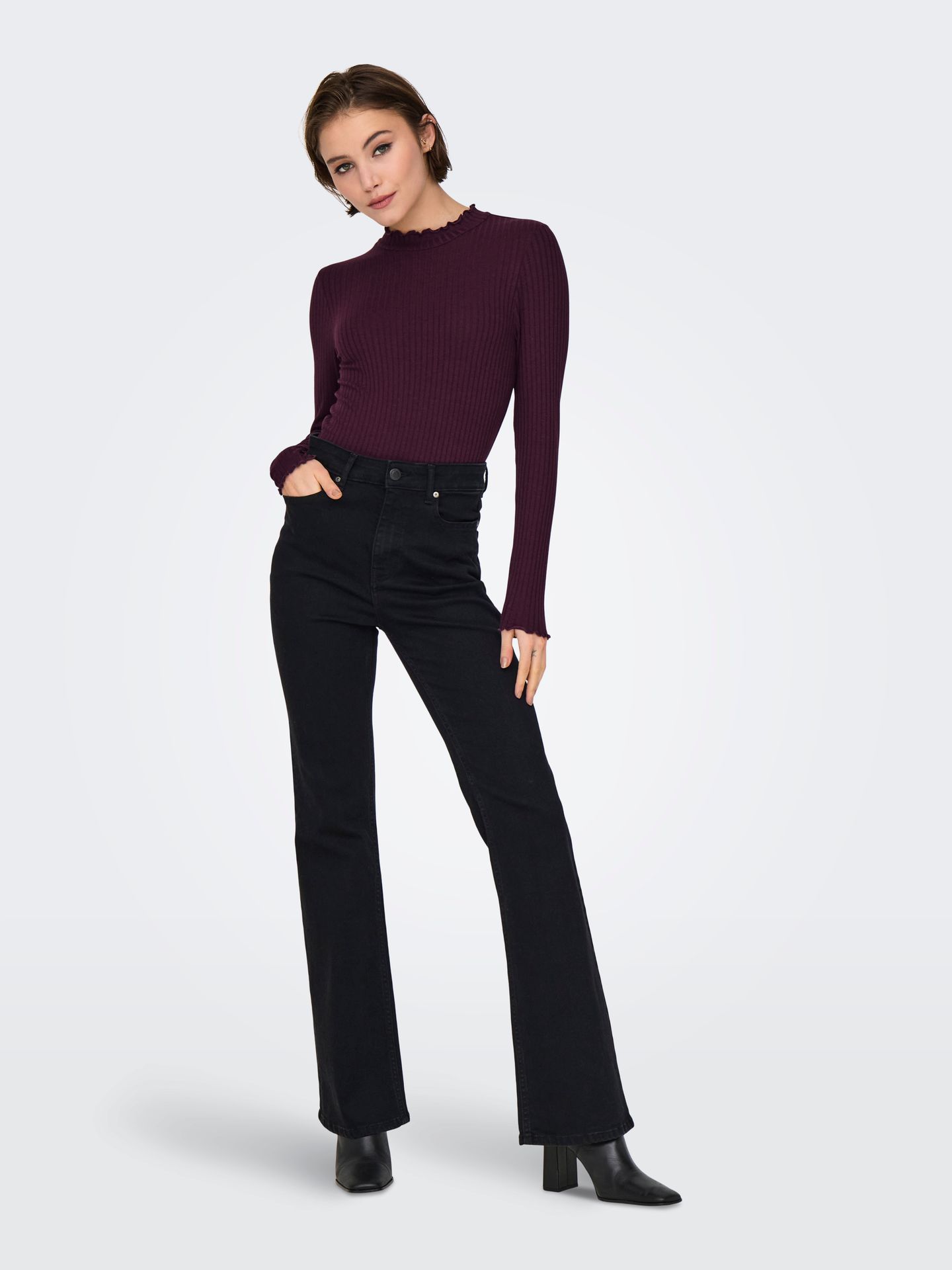 JDY JDYFRANSISKA LIFE L/S HI-NCK TOP JR Winetasting 2900168497057