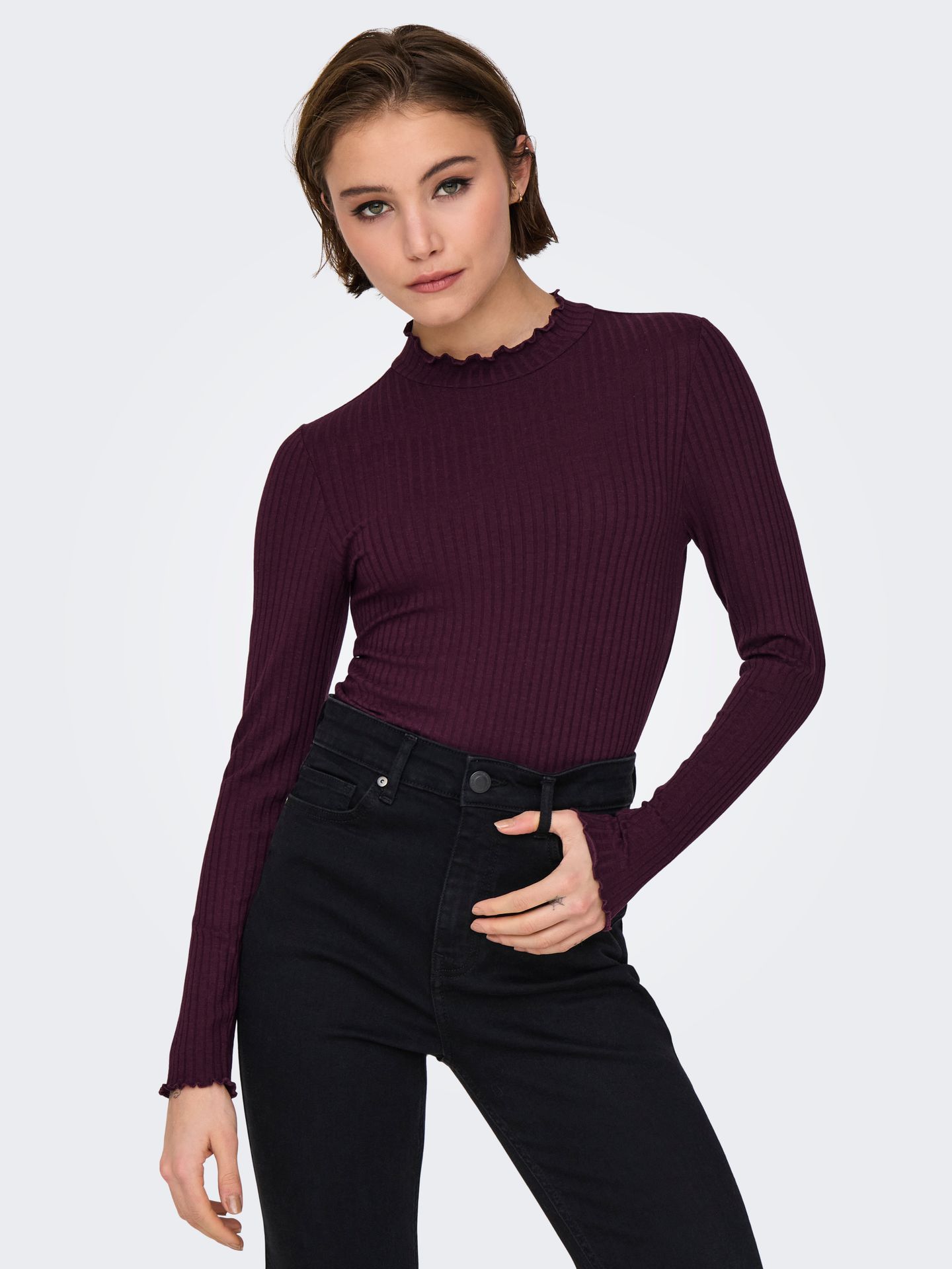 JDY JDYFRANSISKA LIFE L/S HI-NCK TOP JR Winetasting 2900168497057