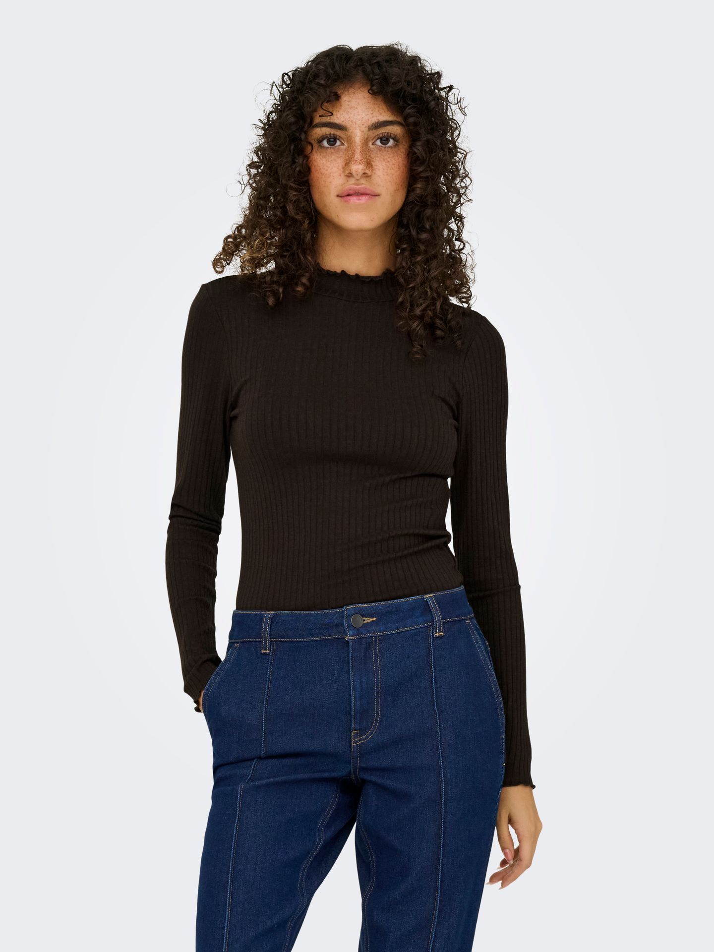JDY JDYFRANSISKA LIFE L/S HI-NCK TOP JR Black Coffee 2900168498030