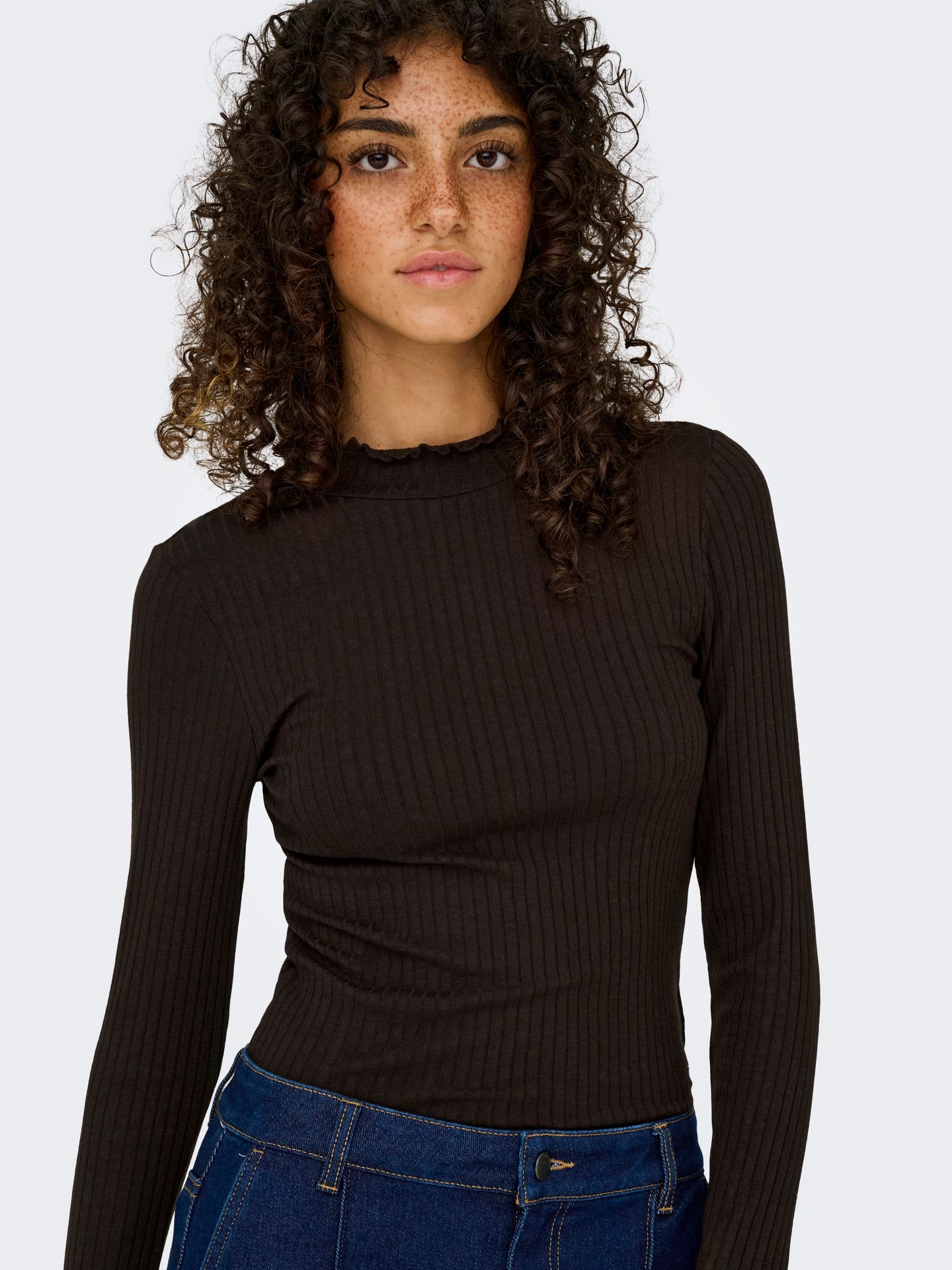 JDY JDYFRANSISKA LIFE L/S HI-NCK TOP JR Black Coffee 2900168498030