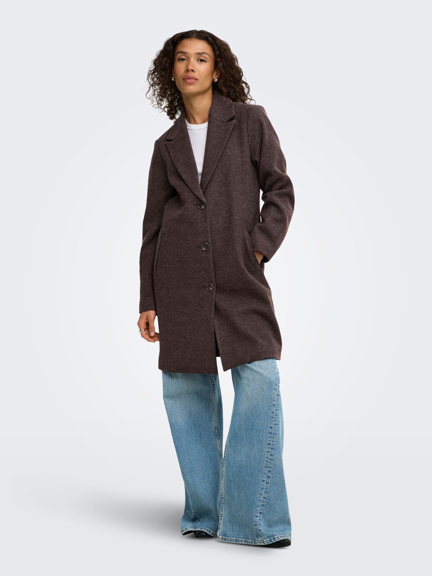 JDY JDYECHO COAT OTW NOOS Chocolate Torte/CLOUD DANCER 2900168508043