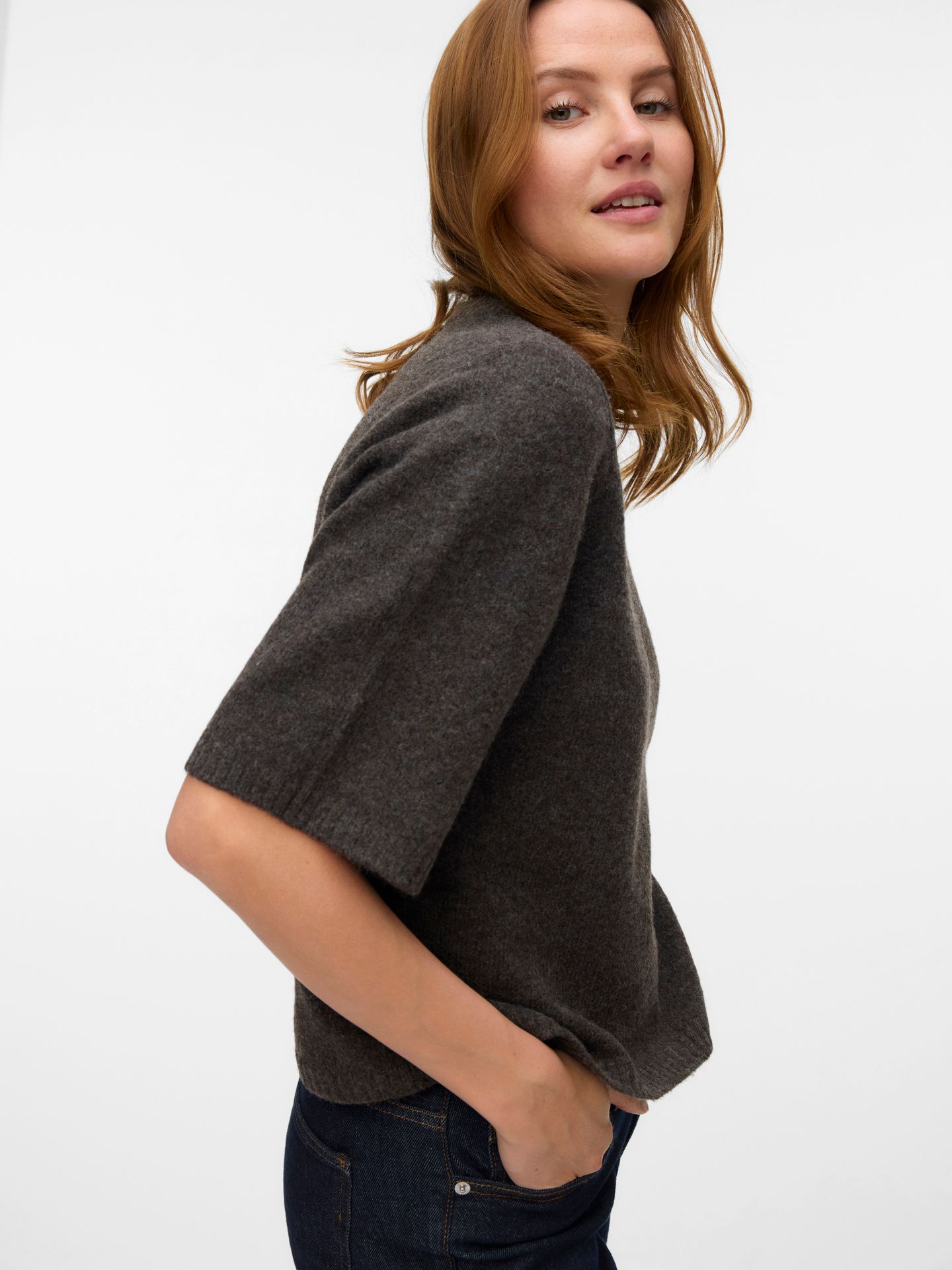 Vero Moda VMBOOM 2/4 O-NK OVERSIZE PULLOVE GA Chocolate Torte/MELANGE 2900168519018