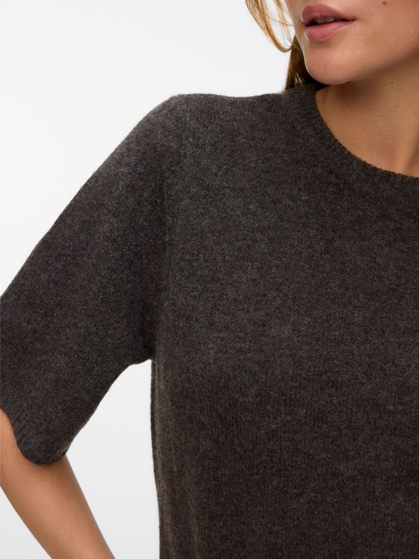 Vero Moda VMBOOM 2/4 O-NK OVERSIZE PULLOVE GA Chocolate Torte/MELANGE 2900168519018