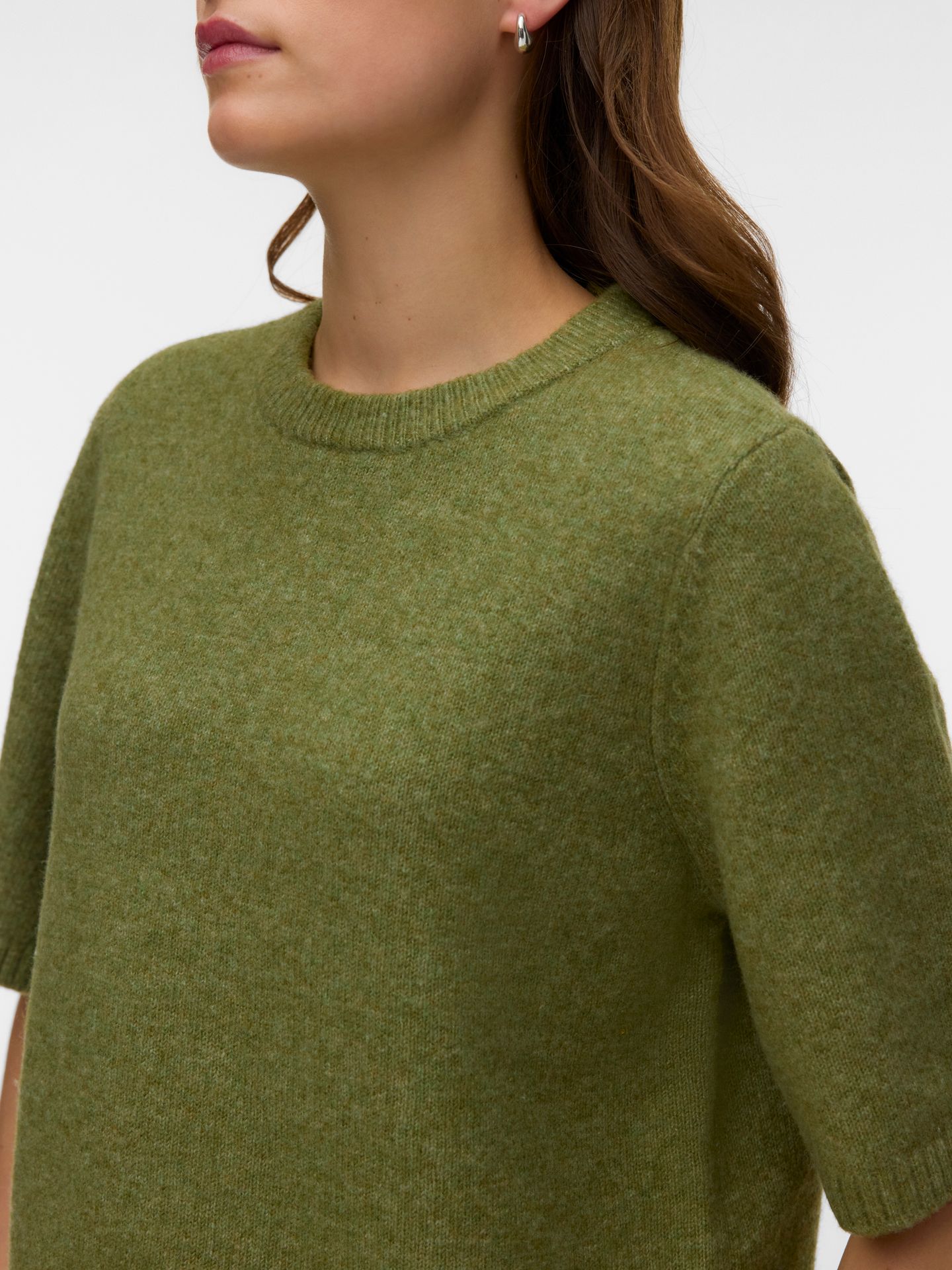 Vero Moda VMBOOM 2/4 O-NK OVERSIZE PULLOVE GA Sphagnum/MELANGE 2900168534066