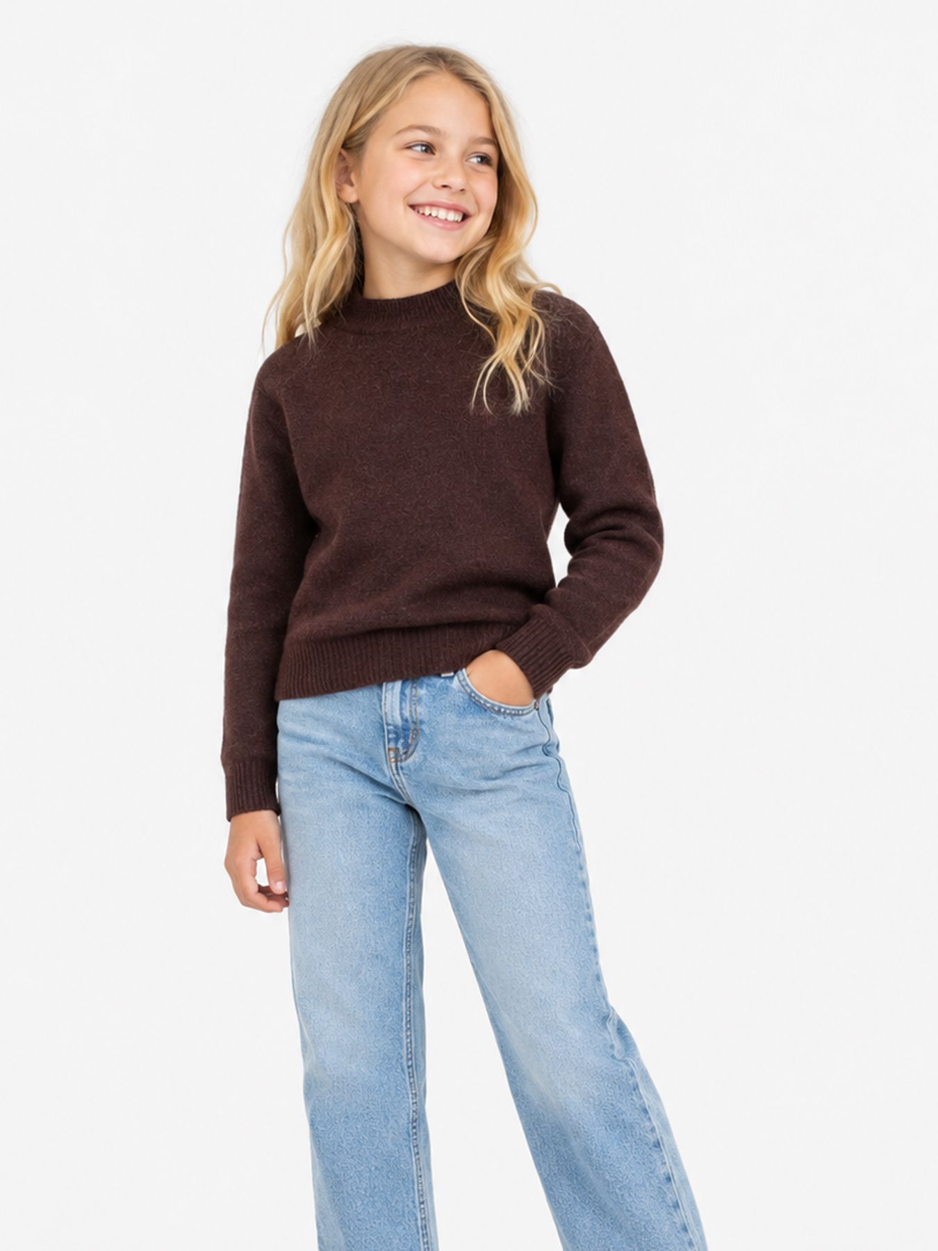 Kids Only KOGRICA LIFE LS PULLOVER VD KNT NOO Chocolate Torte/CLOUD DANCER 2900168522032