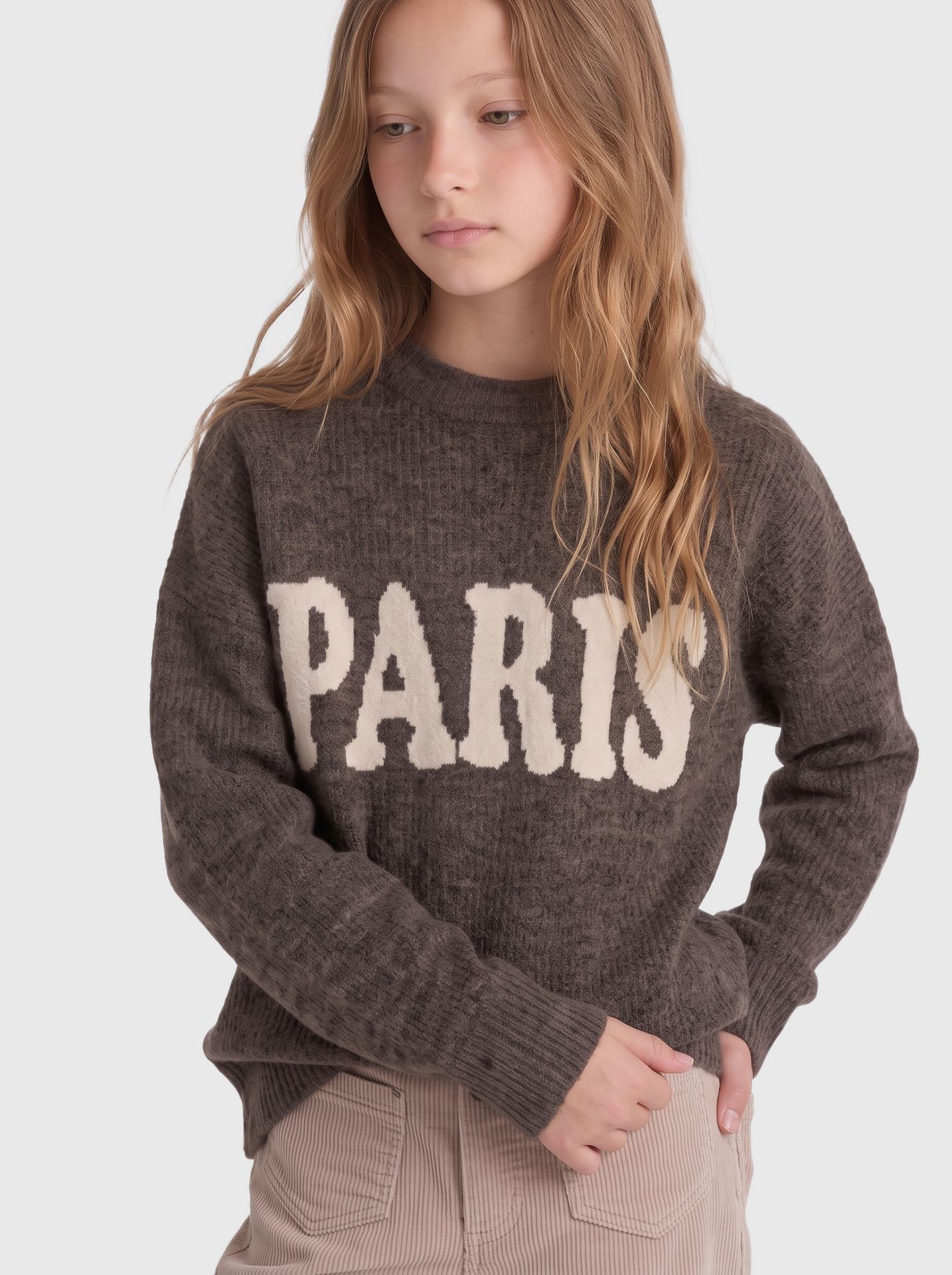 Kids Only KOGJERICO L/S PULLOVER VD KNT Coffee Bean/TONE IN TONE LUREX 2900168526023