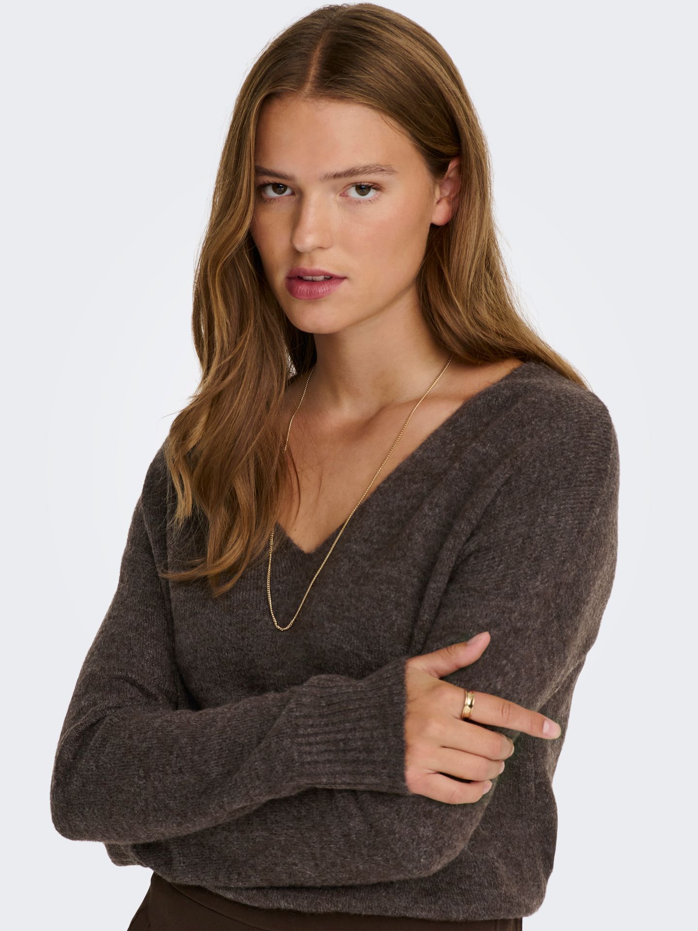 JDY JDYELANORA L/S V-NECK PULLO. KNT NO Bracken/Nice stripes cloud dancer 2900168529017