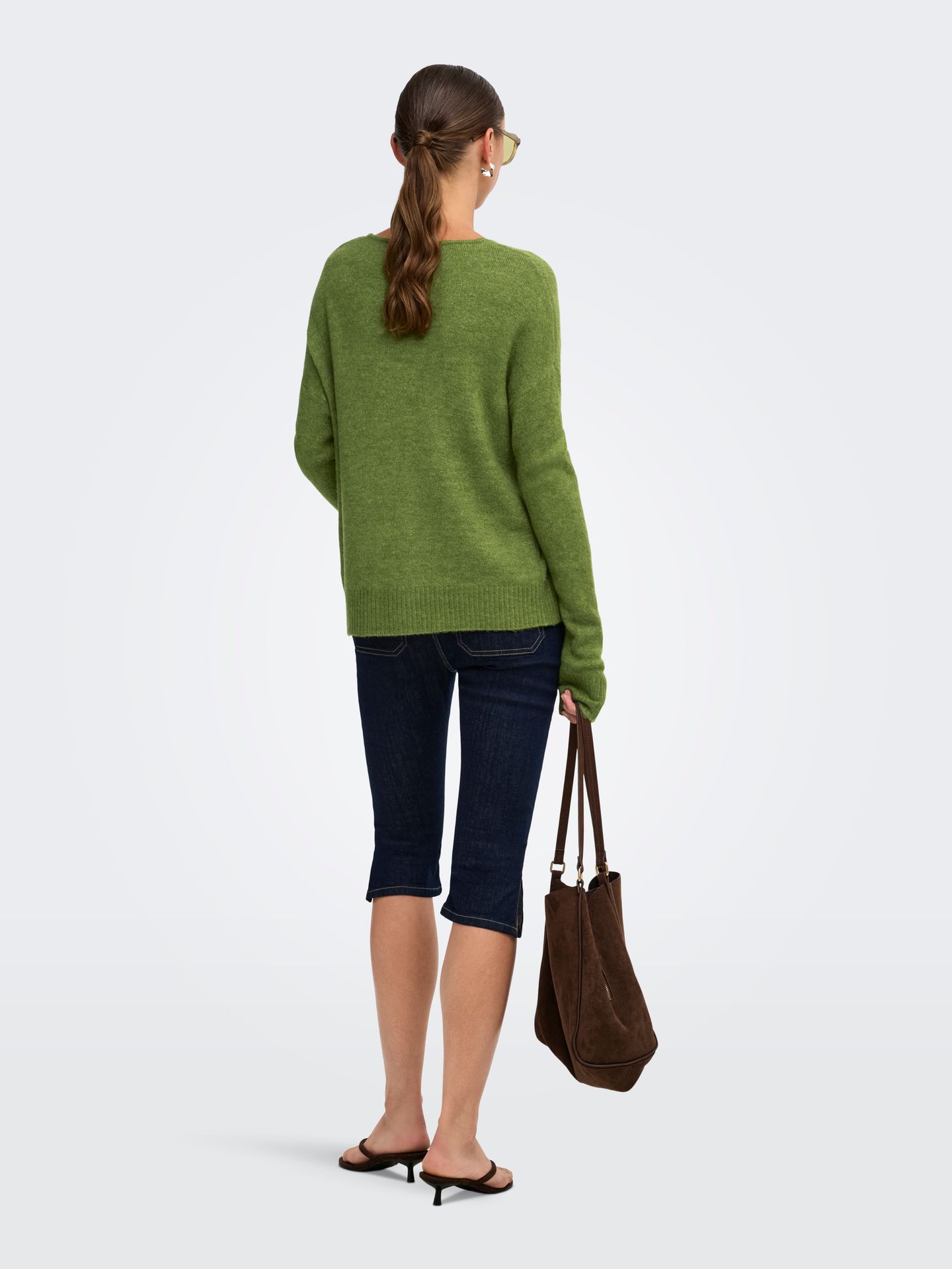 JDY JDYELANORA L/S V-NECK PULLO. KNT NO Cedar Green/MELANGE 2900168532048