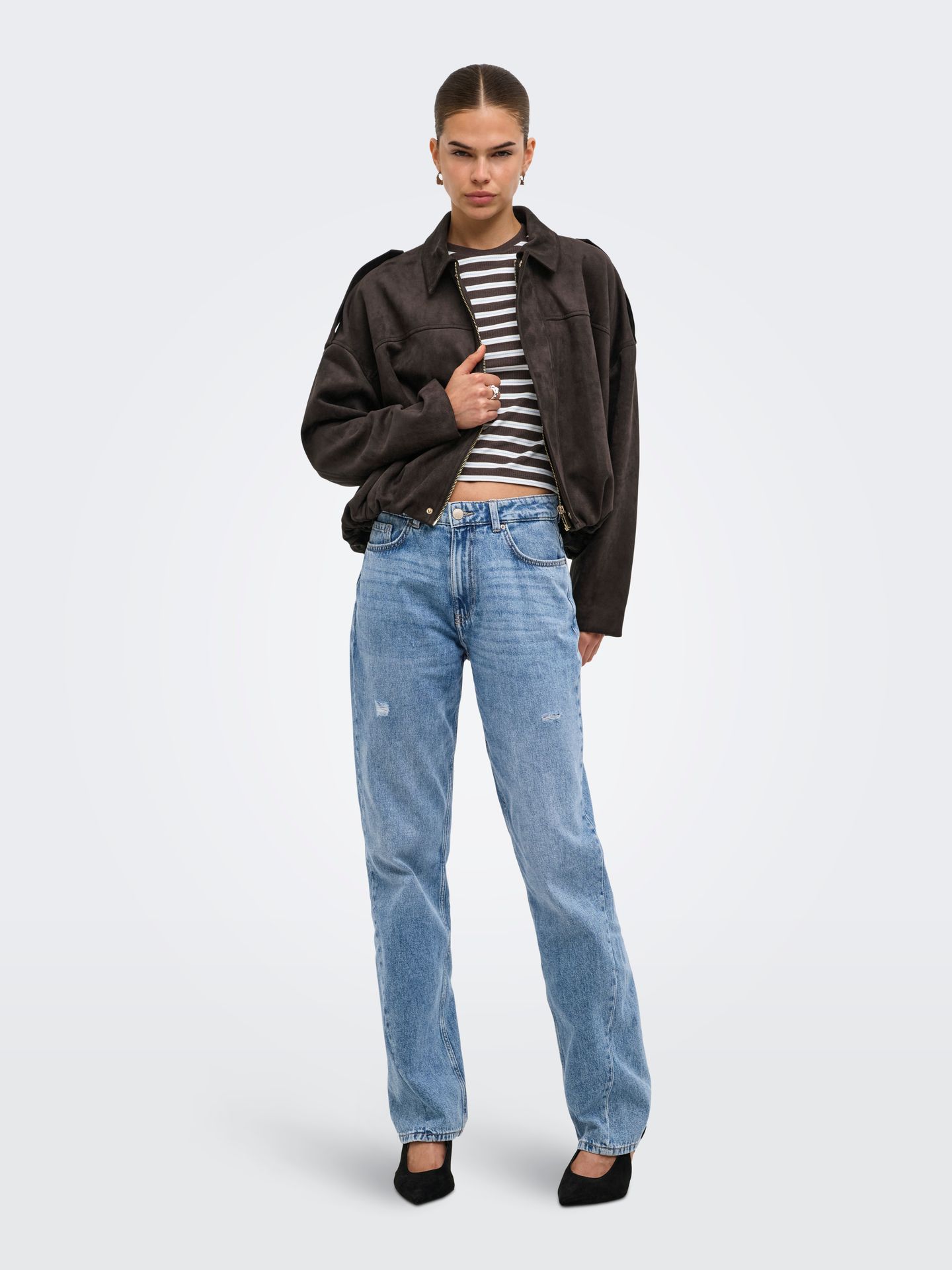 Only ONLMOON-STINA FAUX SUEDE BOMBER PNT Chocolate Torte 2900168539030