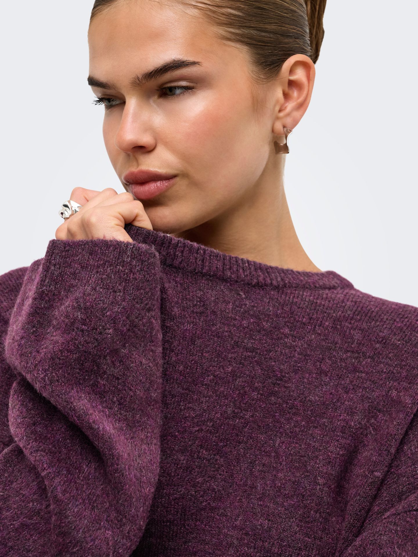 Only ONLSIMONI L/S O-NECK PULLOVER KNT N Mauve Wine/Los Angeles - California 2900168544058
