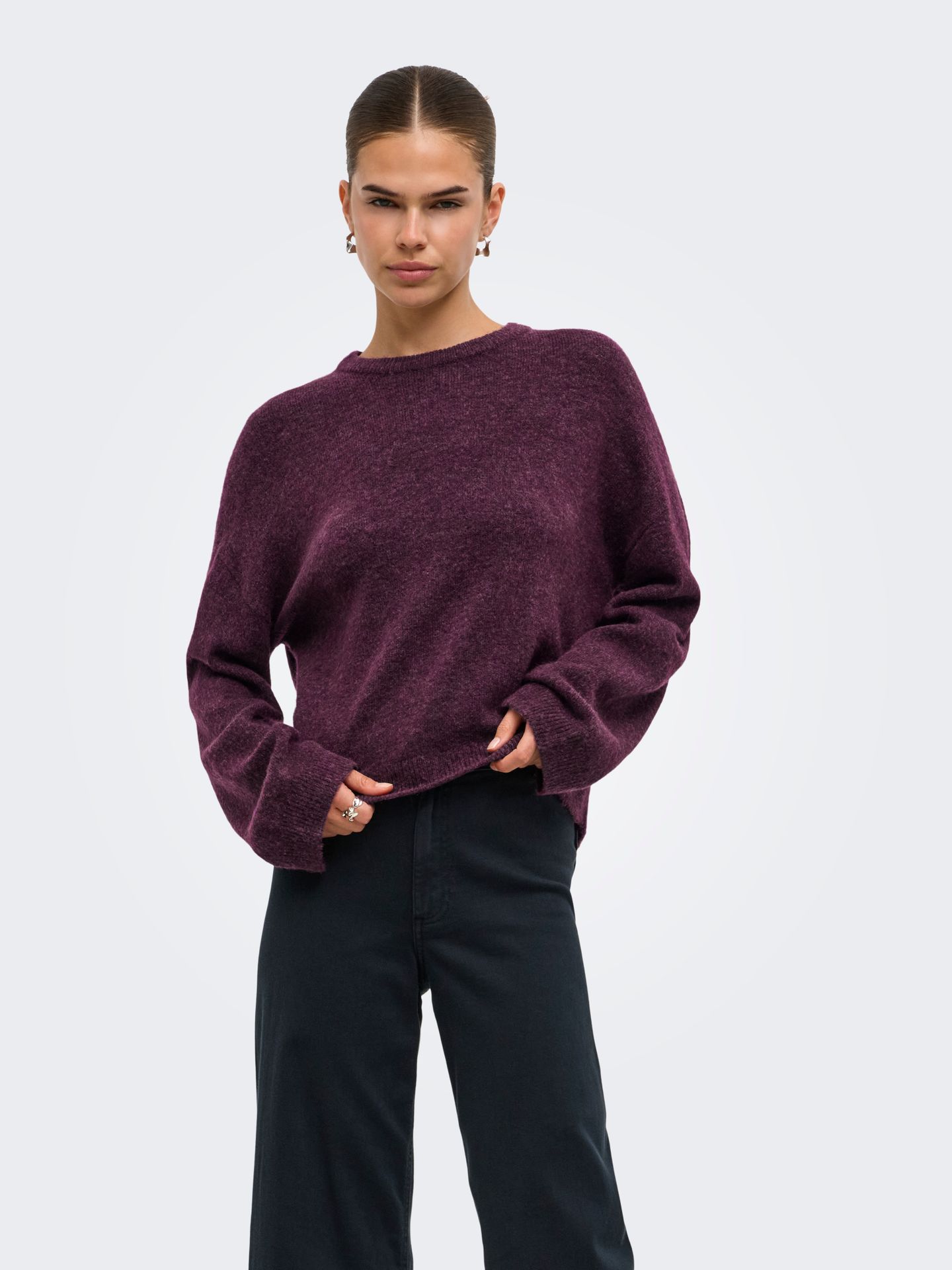Only ONLSIMONI L/S O-NECK PULLOVER KNT N Mauve Wine/Los Angeles - California 2900168544058