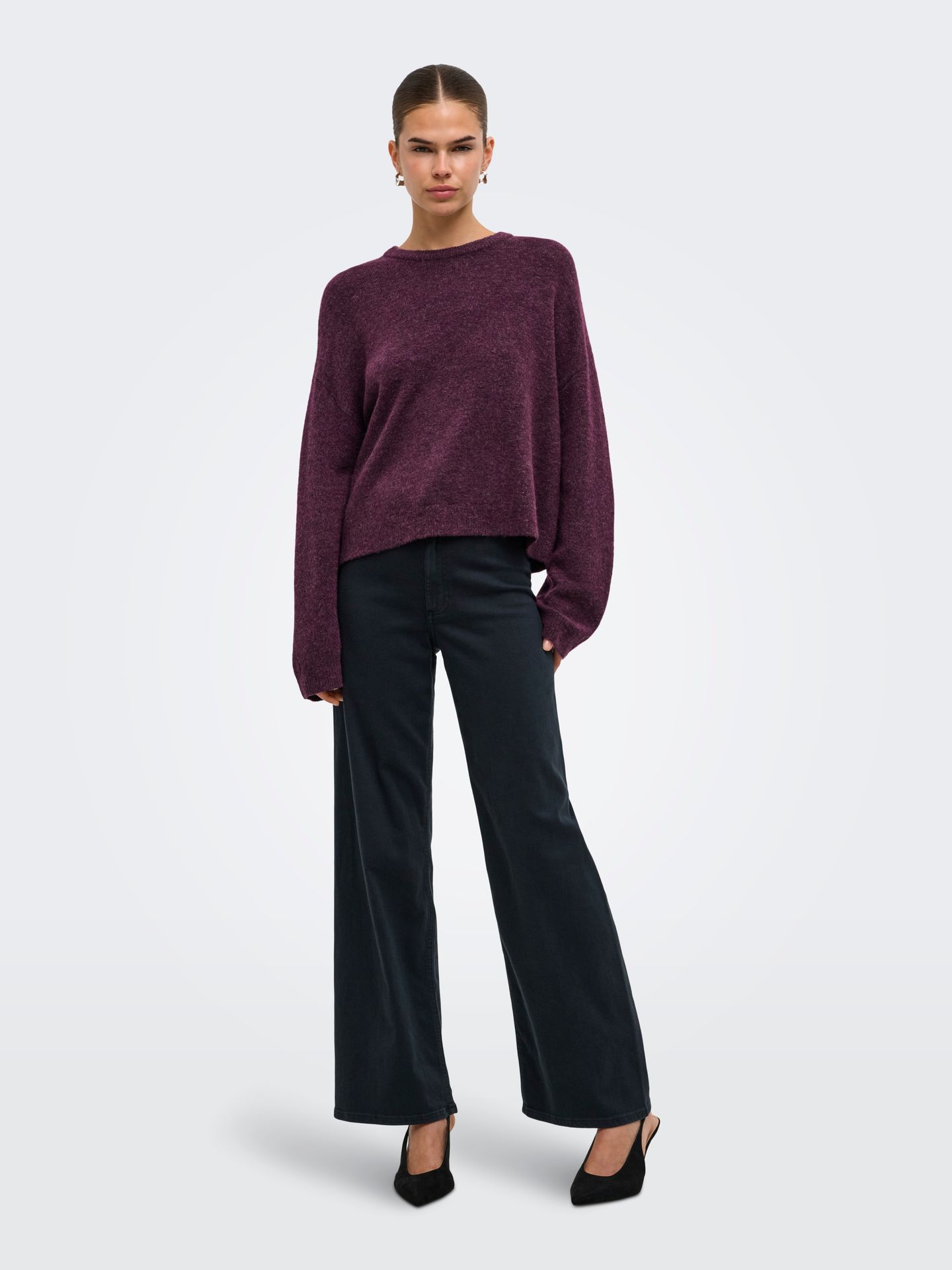 Only ONLSIMONI L/S O-NECK PULLOVER KNT N Mauve Wine/Los Angeles - California 2900168544058