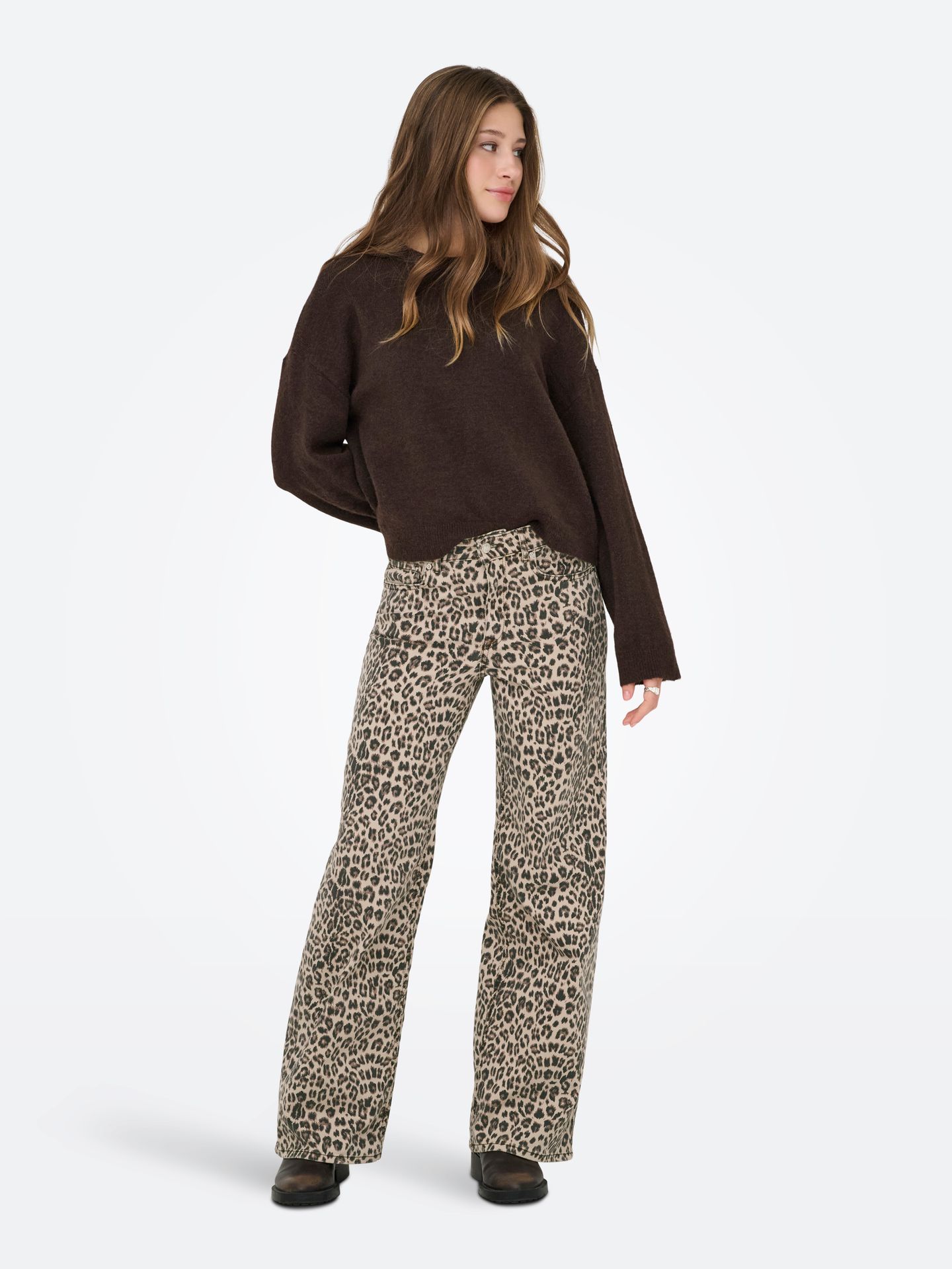 Only ONLSIMONI L/S O-NECK PULLOVER KNT N Coffee Bean/Los Angeles - Californi 2900168549053