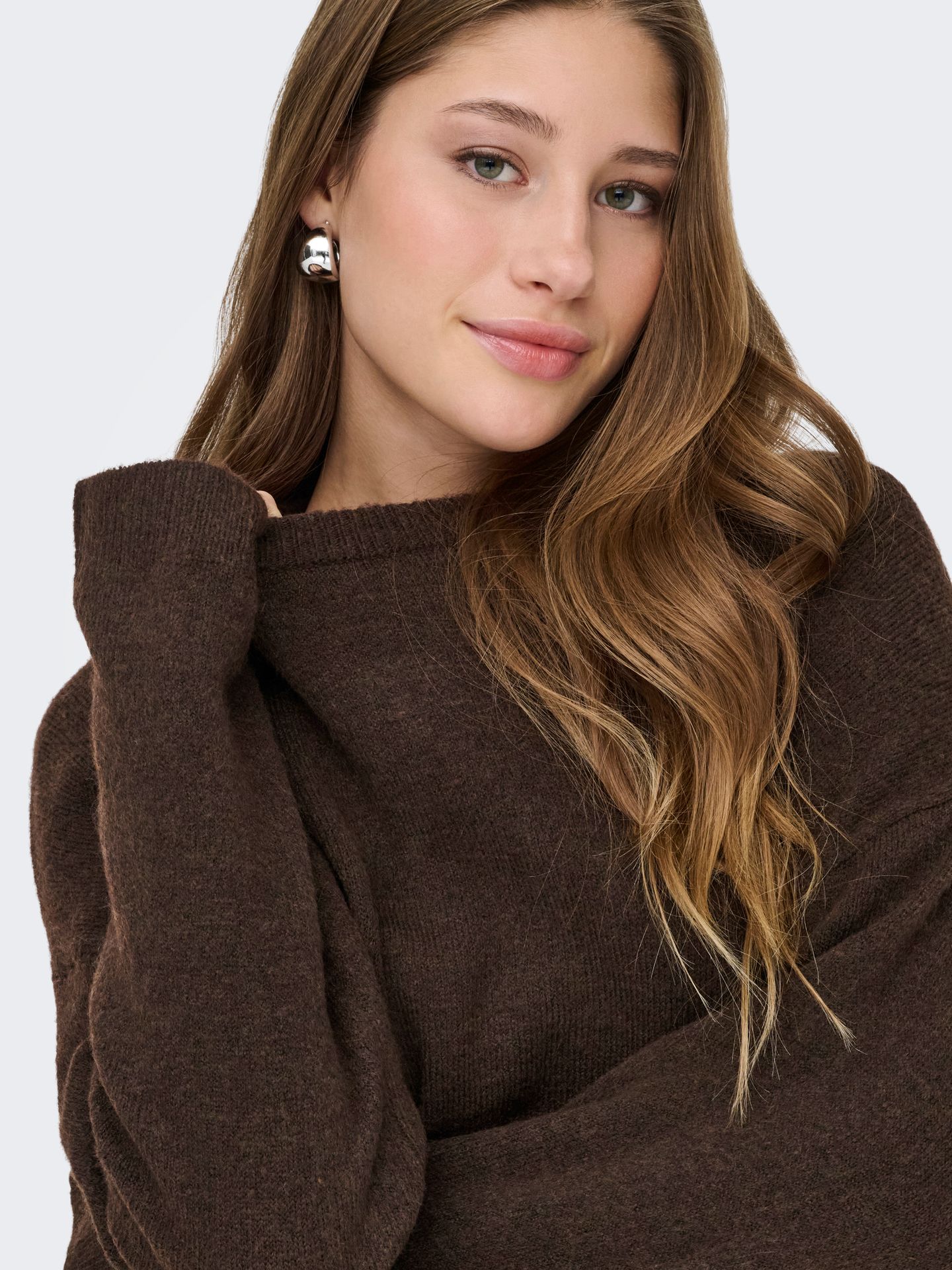 Only ONLSIMONI L/S O-NECK PULLOVER KNT N Coffee Bean/Los Angeles - Californi 2900168549053
