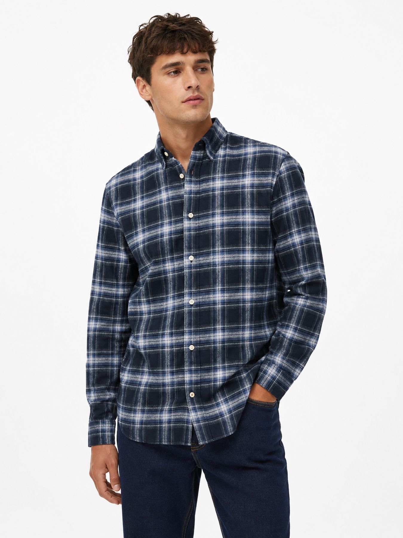 Jack & Jones JJEFIELD CHECK SHIRT LS SN Navy Blazer 00119508-EKA26011400000253