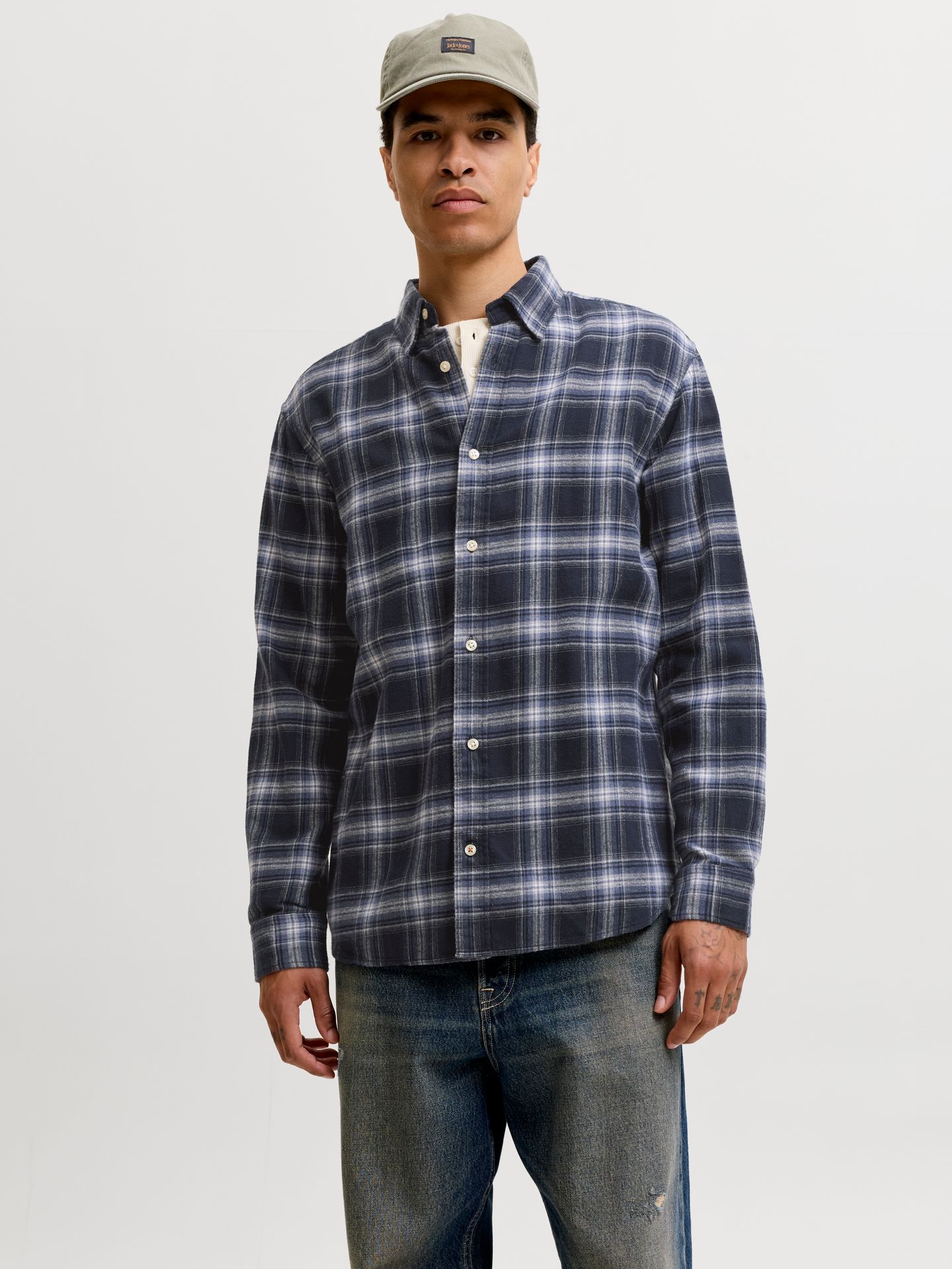 Jack & Jones JJEFIELD CHECK SHIRT LS SN Navy Blazer 00119508-EKA26011400000253
