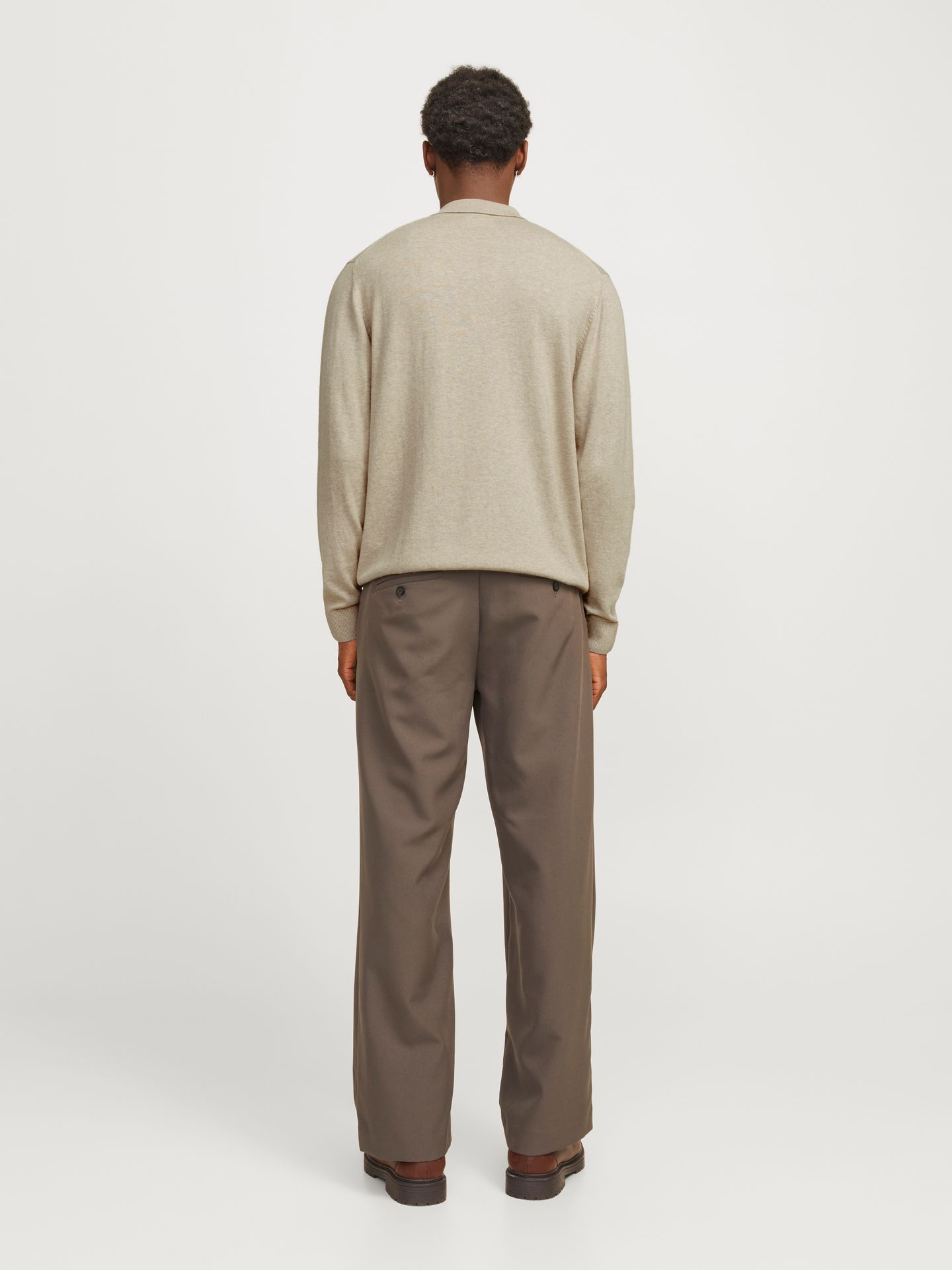 Jack & Jones JJEEMIL KNIT POLO HALF ZIP LS NOOS Oatmeal/Melange 2900168551049