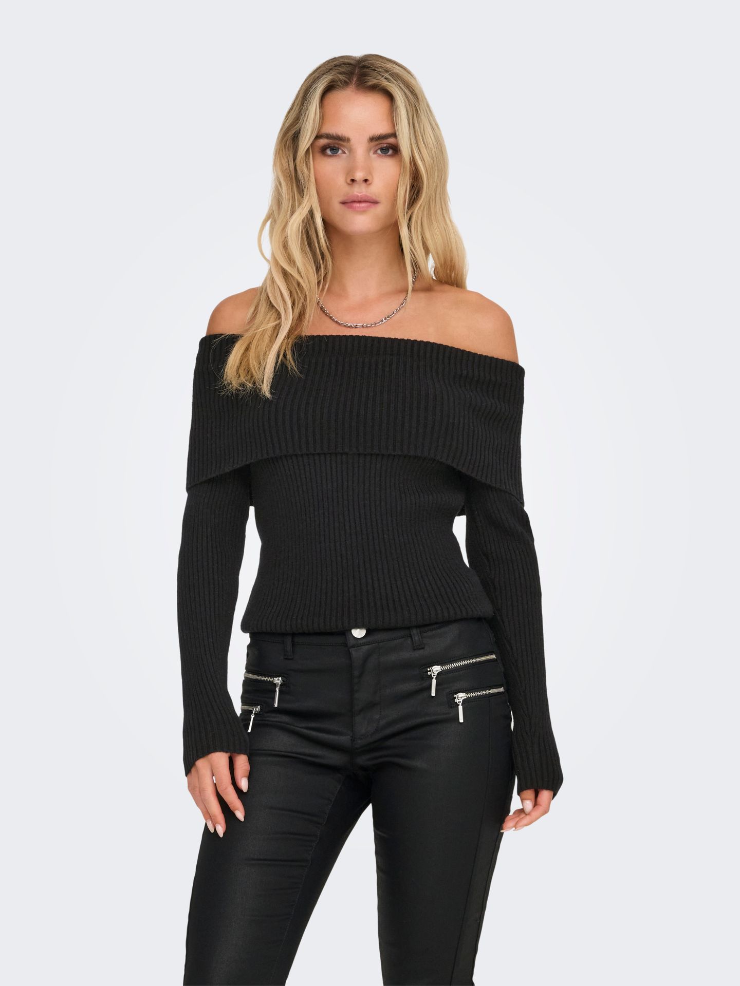 Only ONLKATIA LS OFF SHOULDER KNT NOOS Black 00119511-EKA26011400000004
