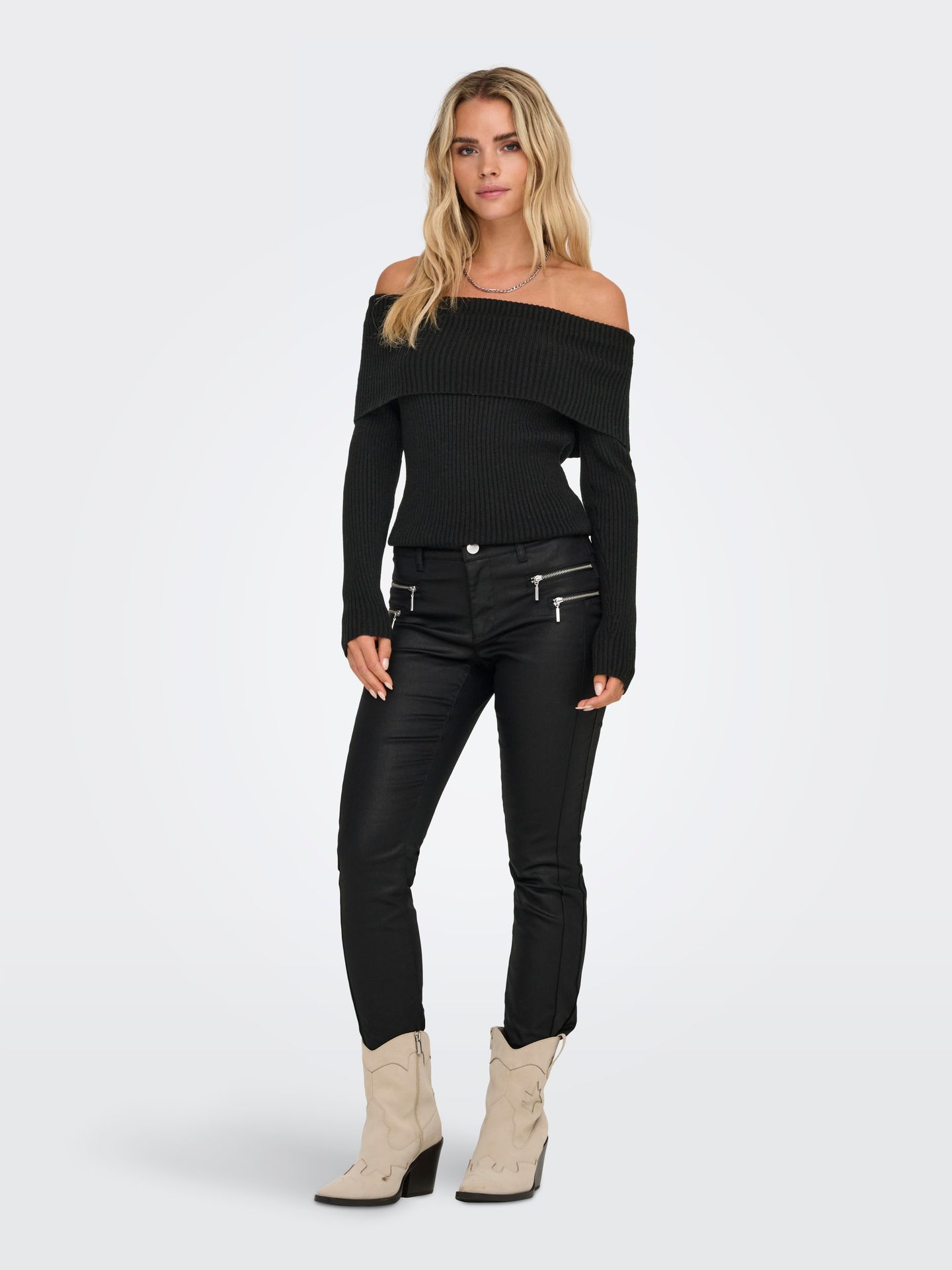 Only ONLKATIA LS OFF SHOULDER KNT NOOS Black 2900169561054