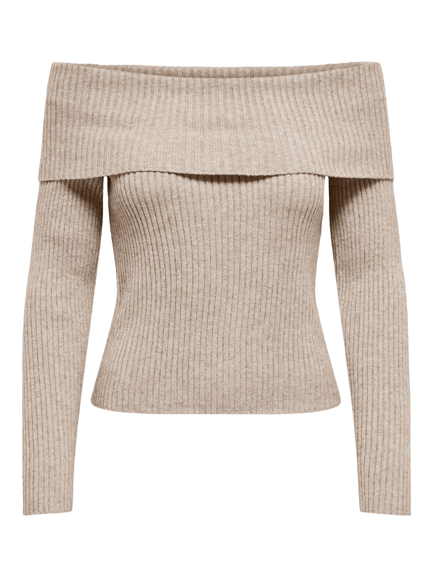 Only ONLKATIA LS OFF SHOULDER KNT NOOS Mocha Meringue/W. MELANGE 2900169560019