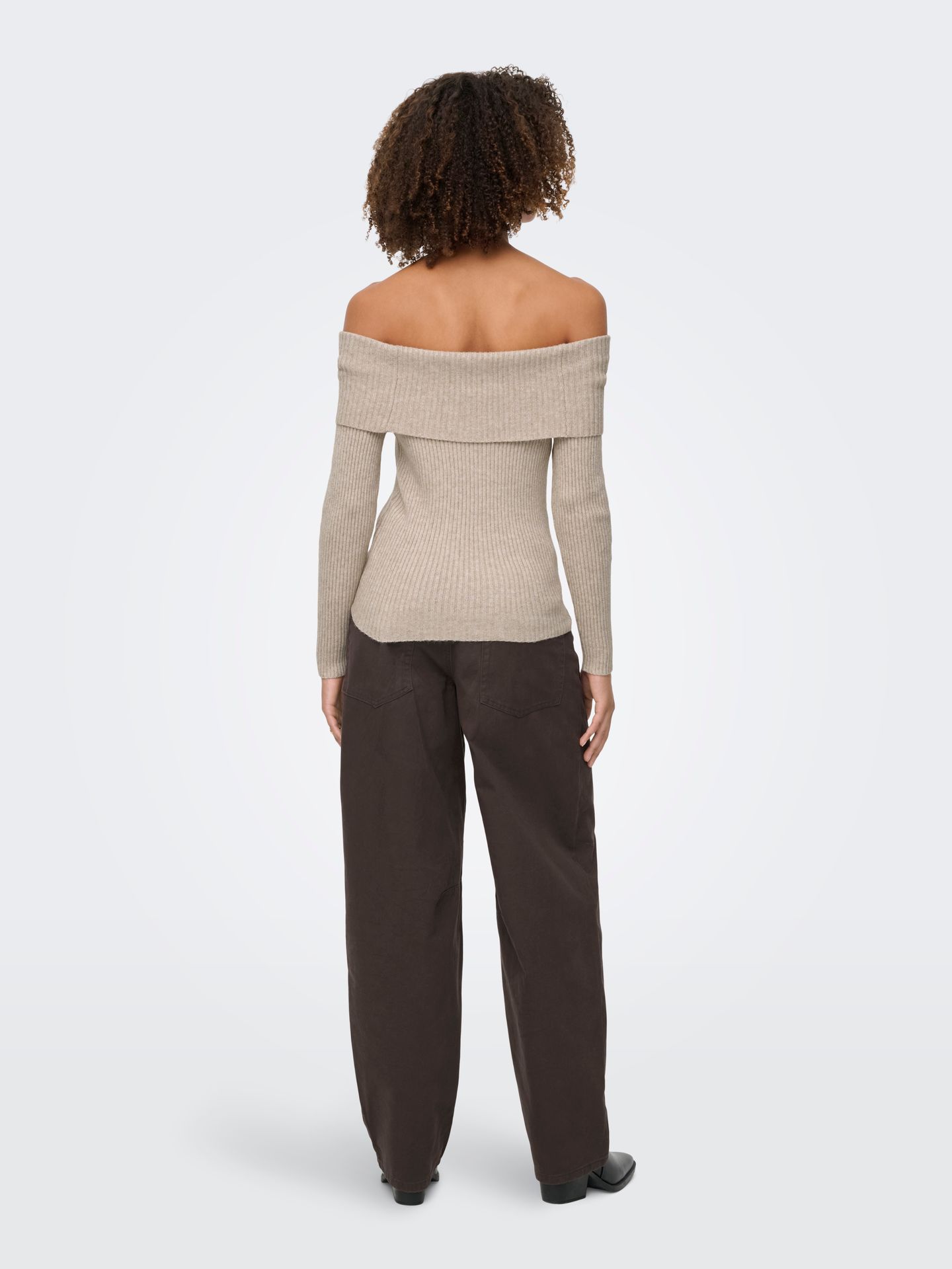 Only ONLKATIA LS OFF SHOULDER KNT NOOS Mocha Meringue/W. MELANGE 2900169560019