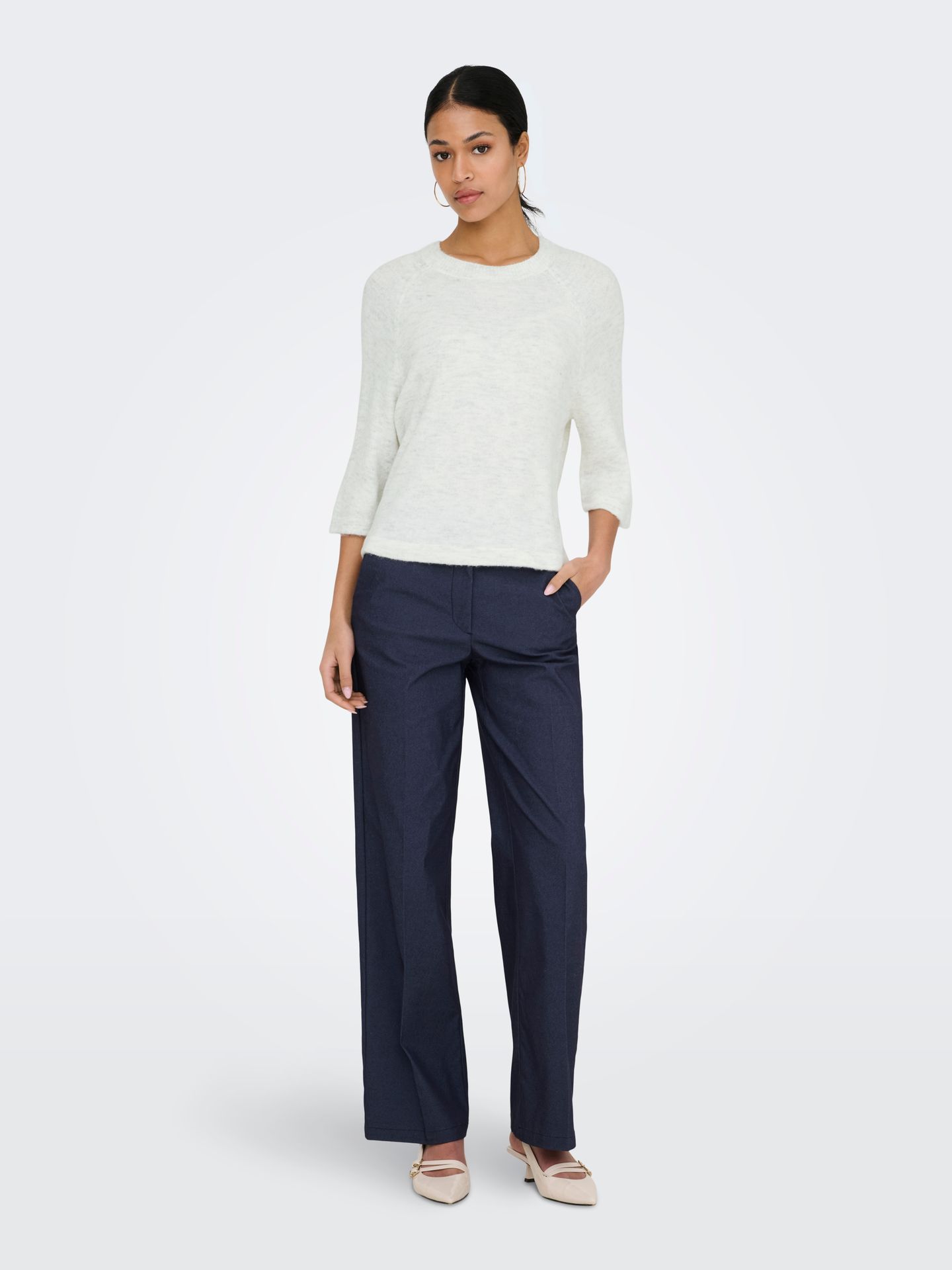 Only JDYELANORA 3/4 PULLOVER KNT NOOS Cloud Dancer/2024 BRODERIE ANGLAISE 2900168592042