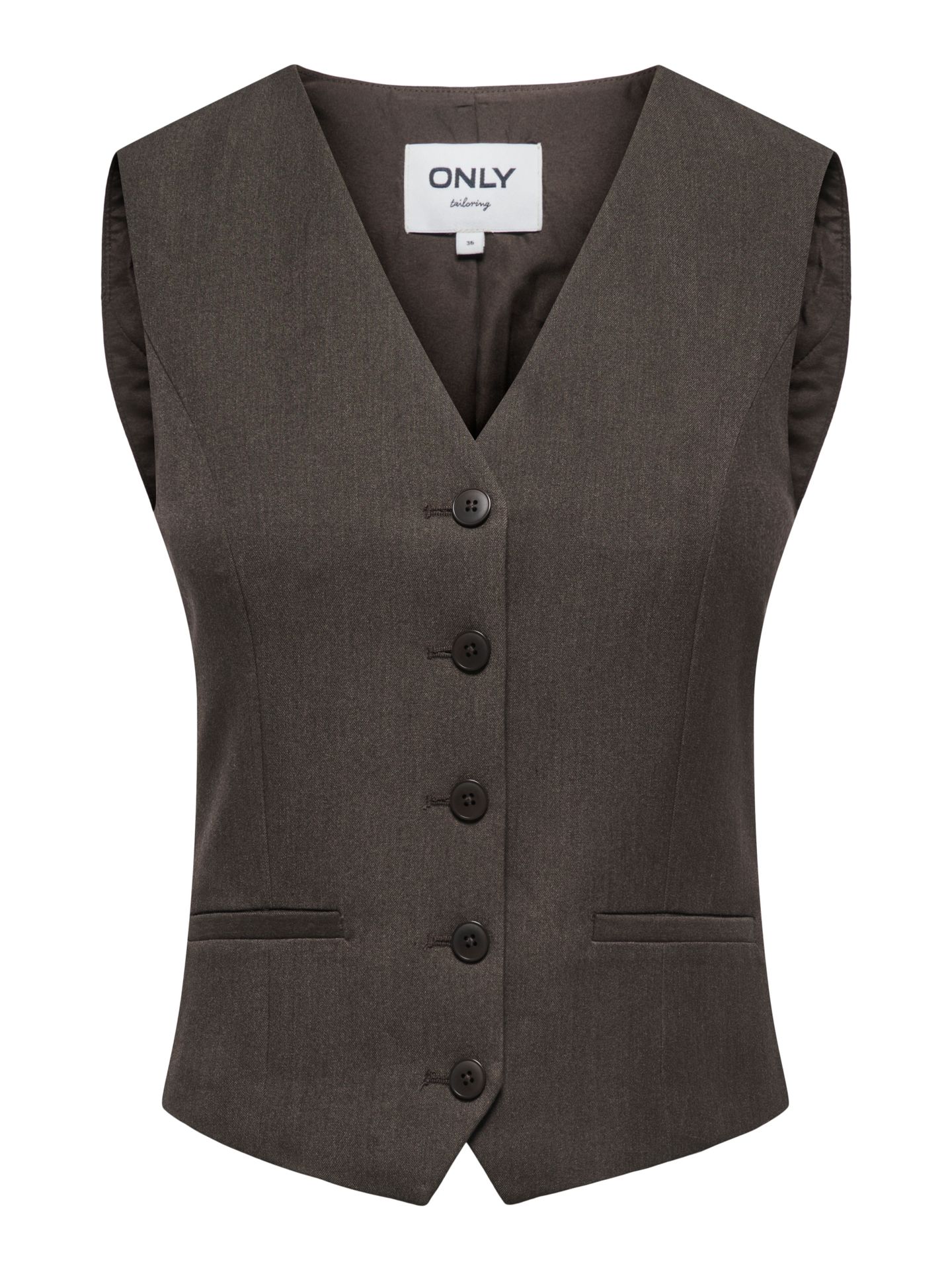 Only ONLIRIS-HATTIE WAISTCOAT TLR NOOS Chocolate Torte/CLOUD DANCER 2900168601041