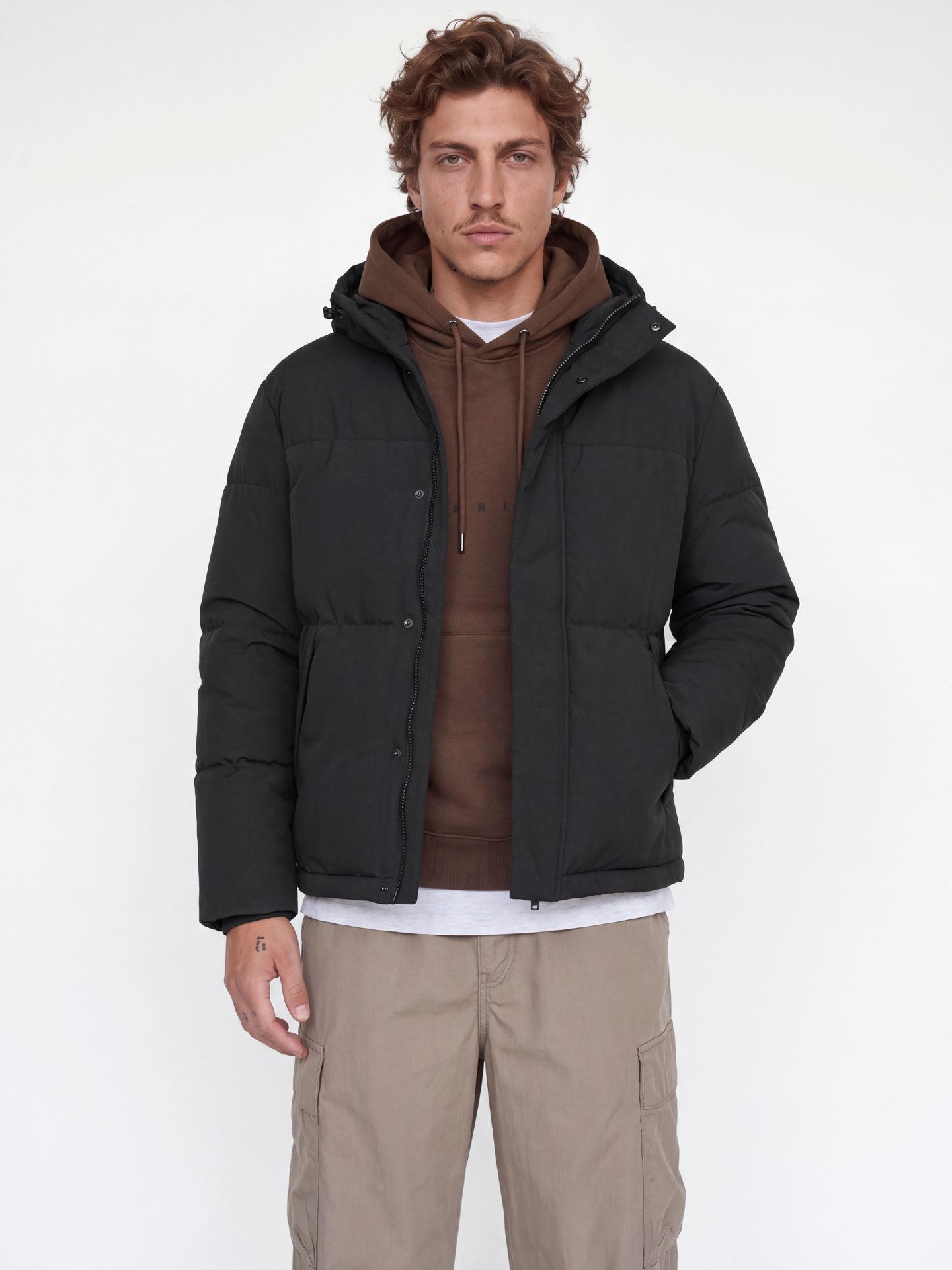 Jack & Jones JJESOHO PUFFER HOOD AW26 SN Black 2900168613037