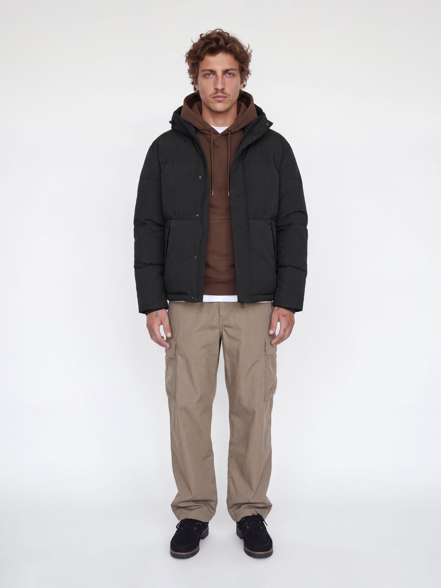 Jack & Jones JJESOHO PUFFER HOOD AW26 SN Black 2900168613037