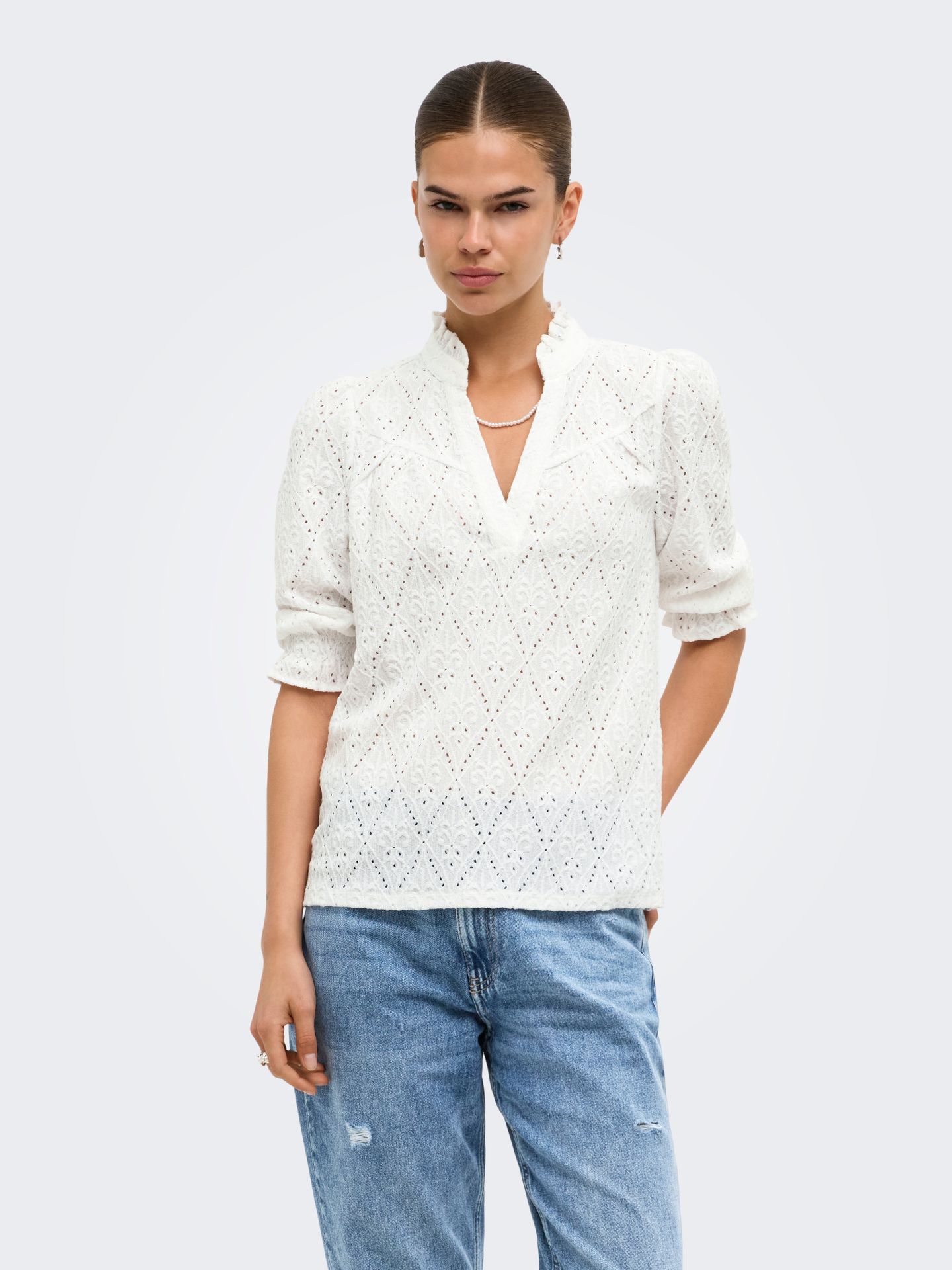 Only ONLZIGGY S/S FRILL TOP CC JRS Cloud Dancer 2900168608057