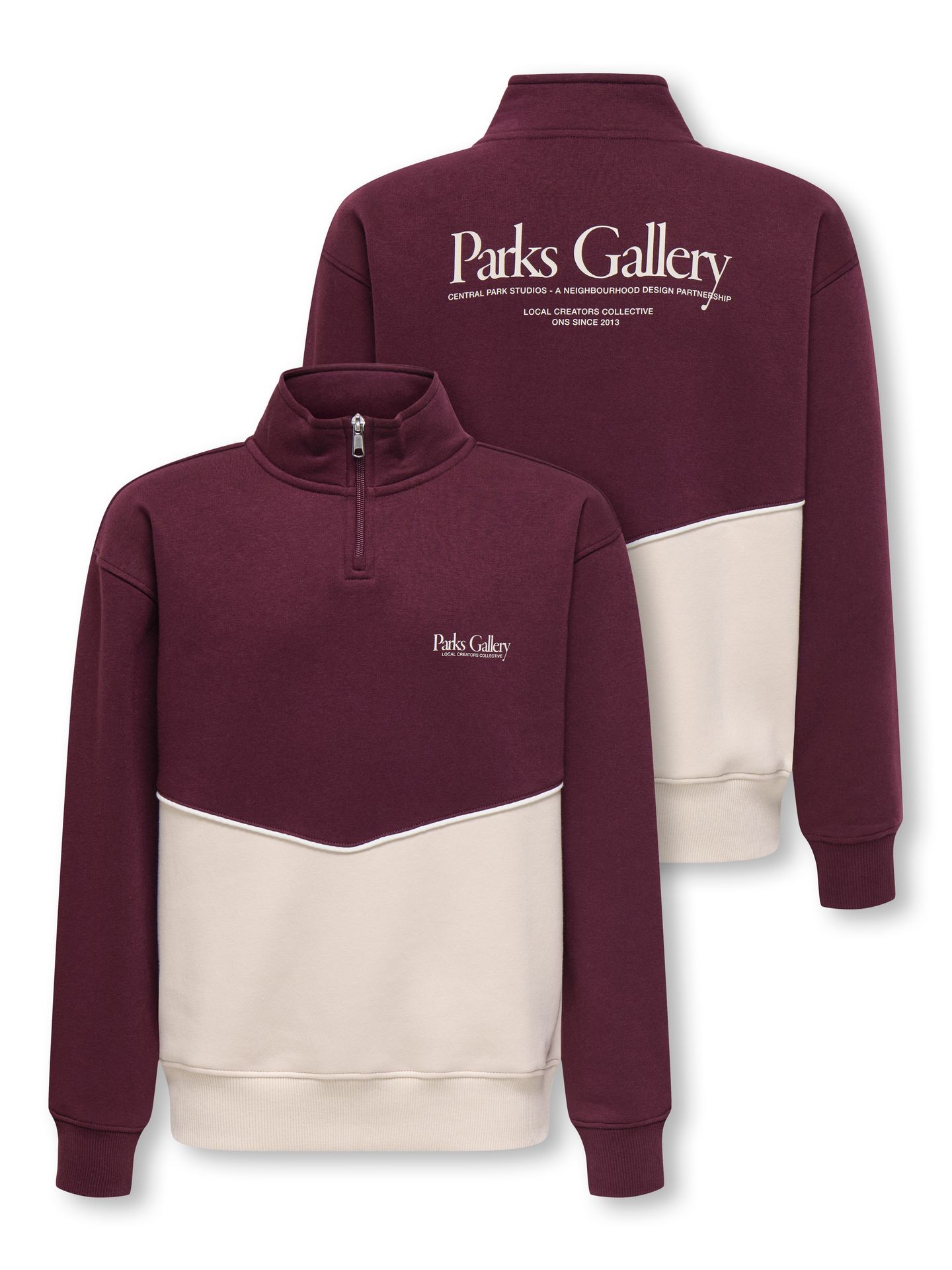 Only & Sons OSJCERES RLX HALF ZIP PARKS HIGH NE Moonbeam/PORT ROYALE 2900168611026