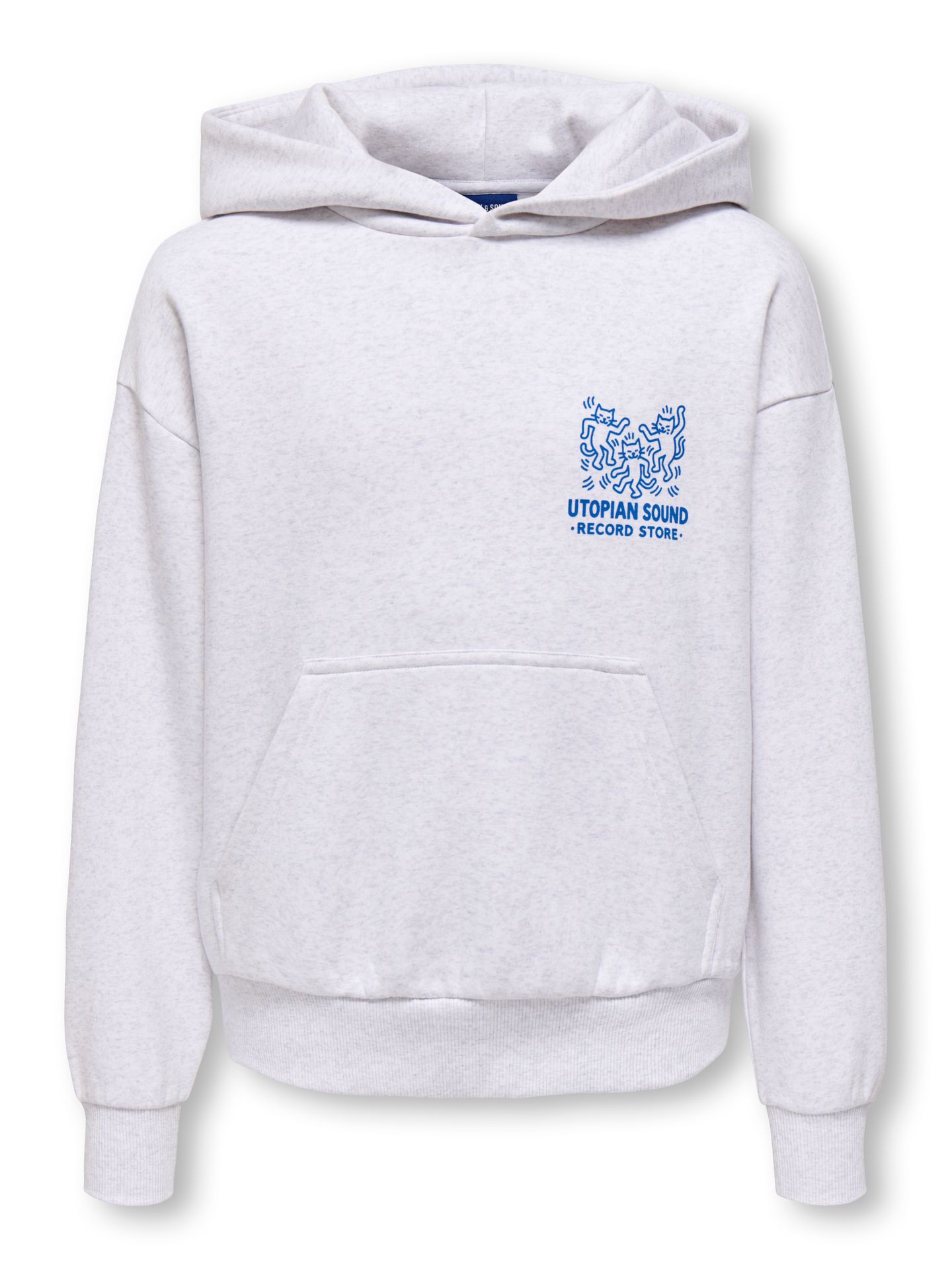 Only & Sons OSJCERES RLX WORLD WIDE LS HOODIE Super Light Grey Melange/UTOPIAN SO 00119535-EKA26011400003683
