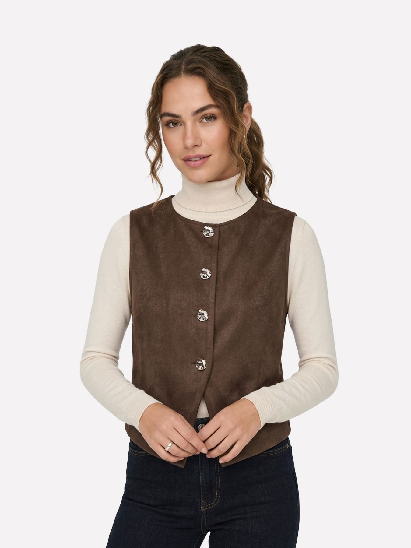 Only ONLRINEA S/L BUTTON VEST CC SWT Carafe 00119536-EKA26011400001712