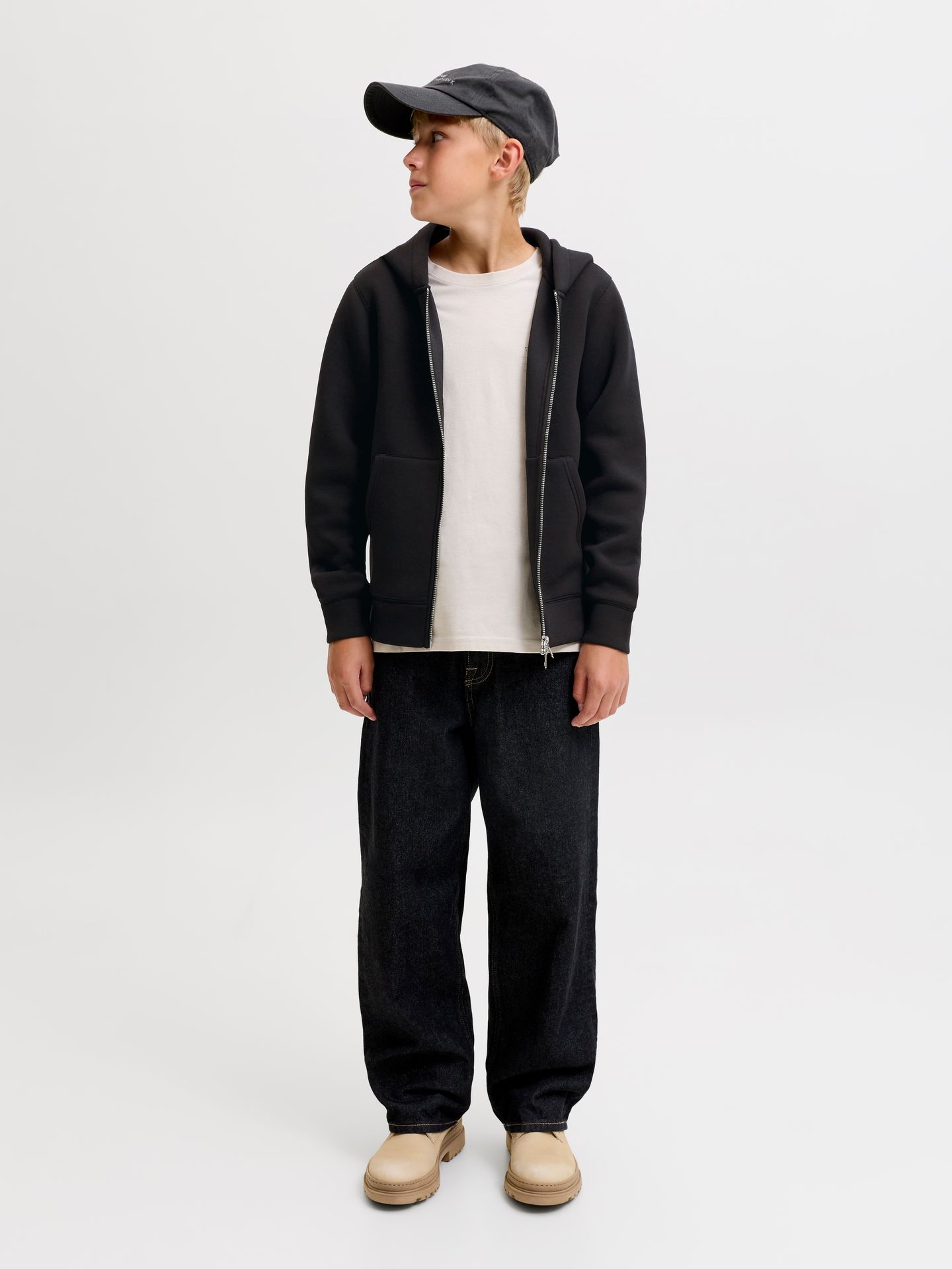 Jack & Jones JCOLEGACY SWEAT SCUBA ZIP HOOD NOOS Black 2900168620035
