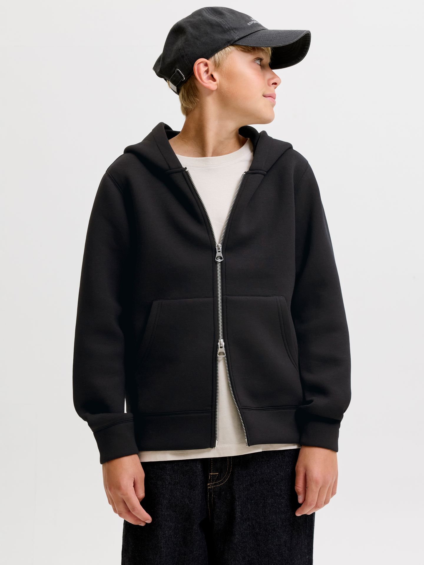 Jack & Jones JCOLEGACY SWEAT SCUBA ZIP HOOD NOOS Black 00119539-EKA26011400000232