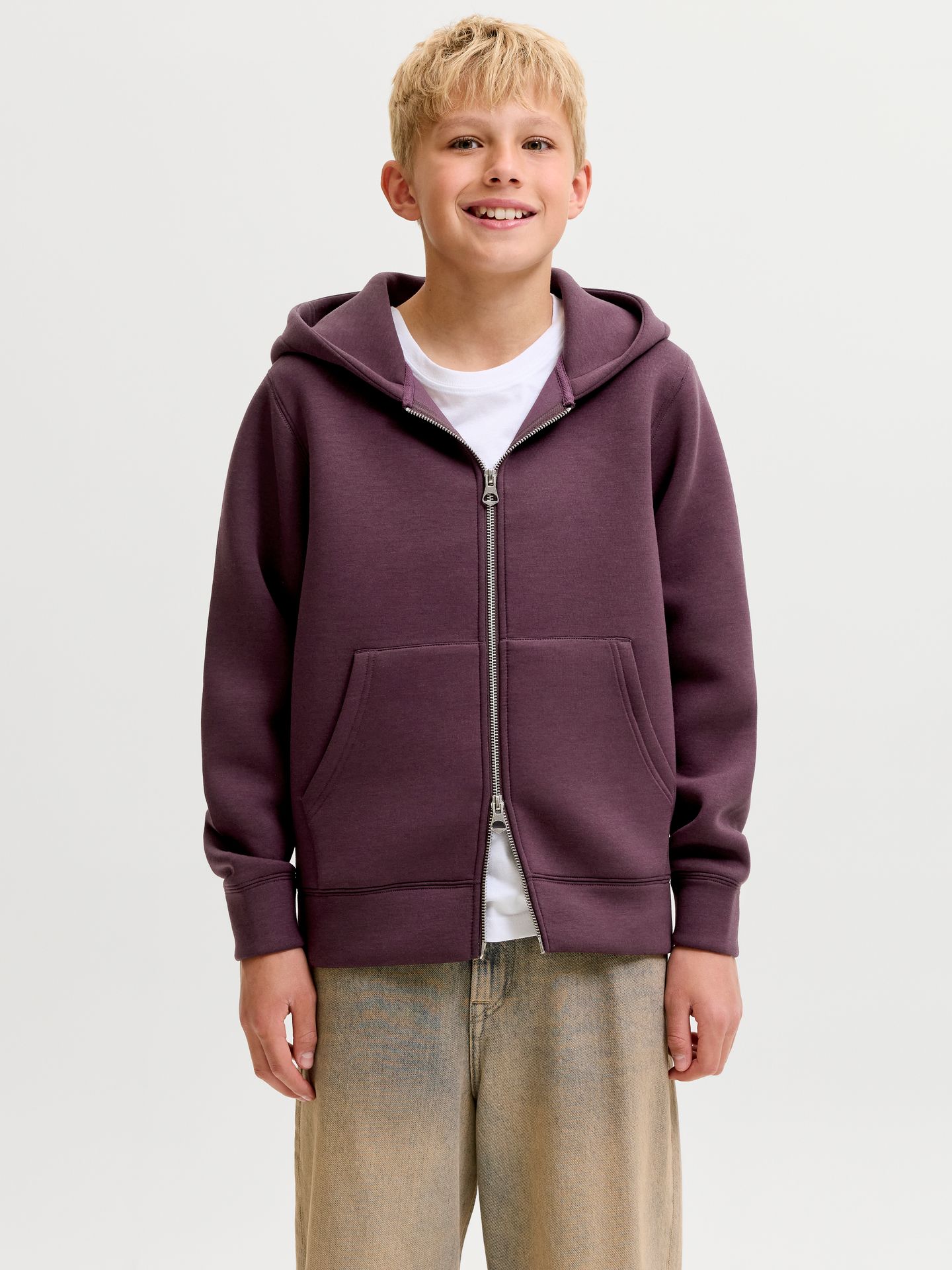 Jack & Jones JCOLEGACY SWEAT SCUBA ZIP HOOD NOOS Fudge 00119539-EKA26011400003684