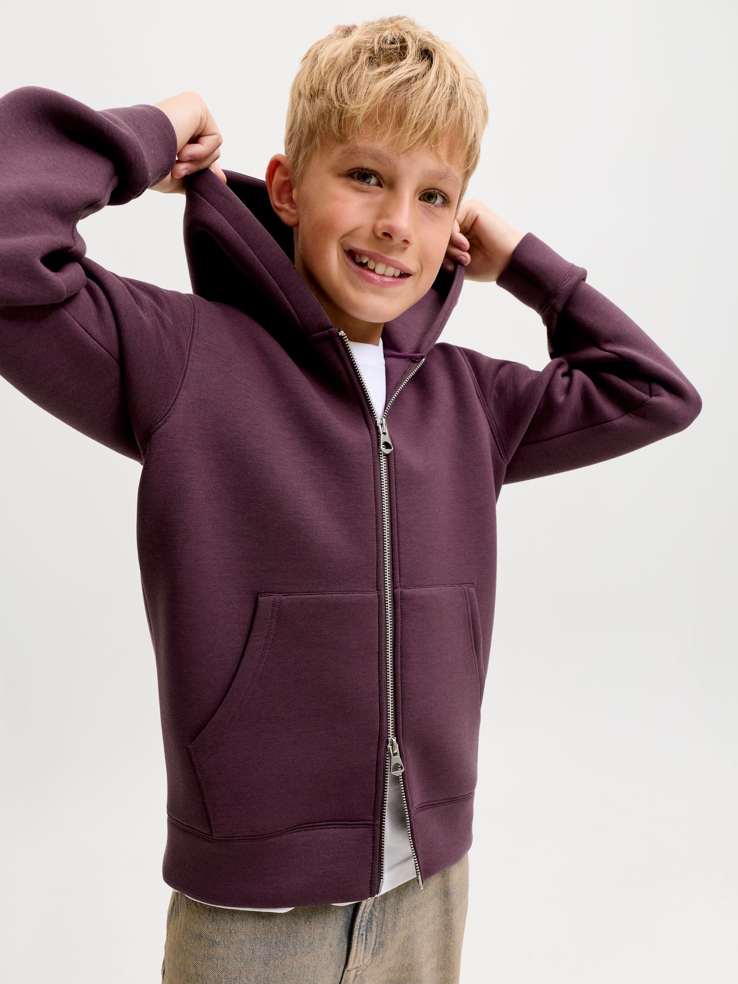 Jack & Jones JCOLEGACY SWEAT SCUBA ZIP HOOD NOOS Fudge 2900168621032