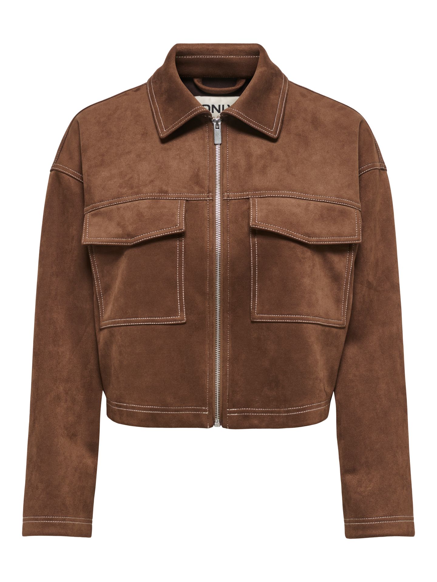 Only ONLSTINA FAUX SUEDE JACKET PNT Soft Silt/W CONTRAST STITCH 2900168623012