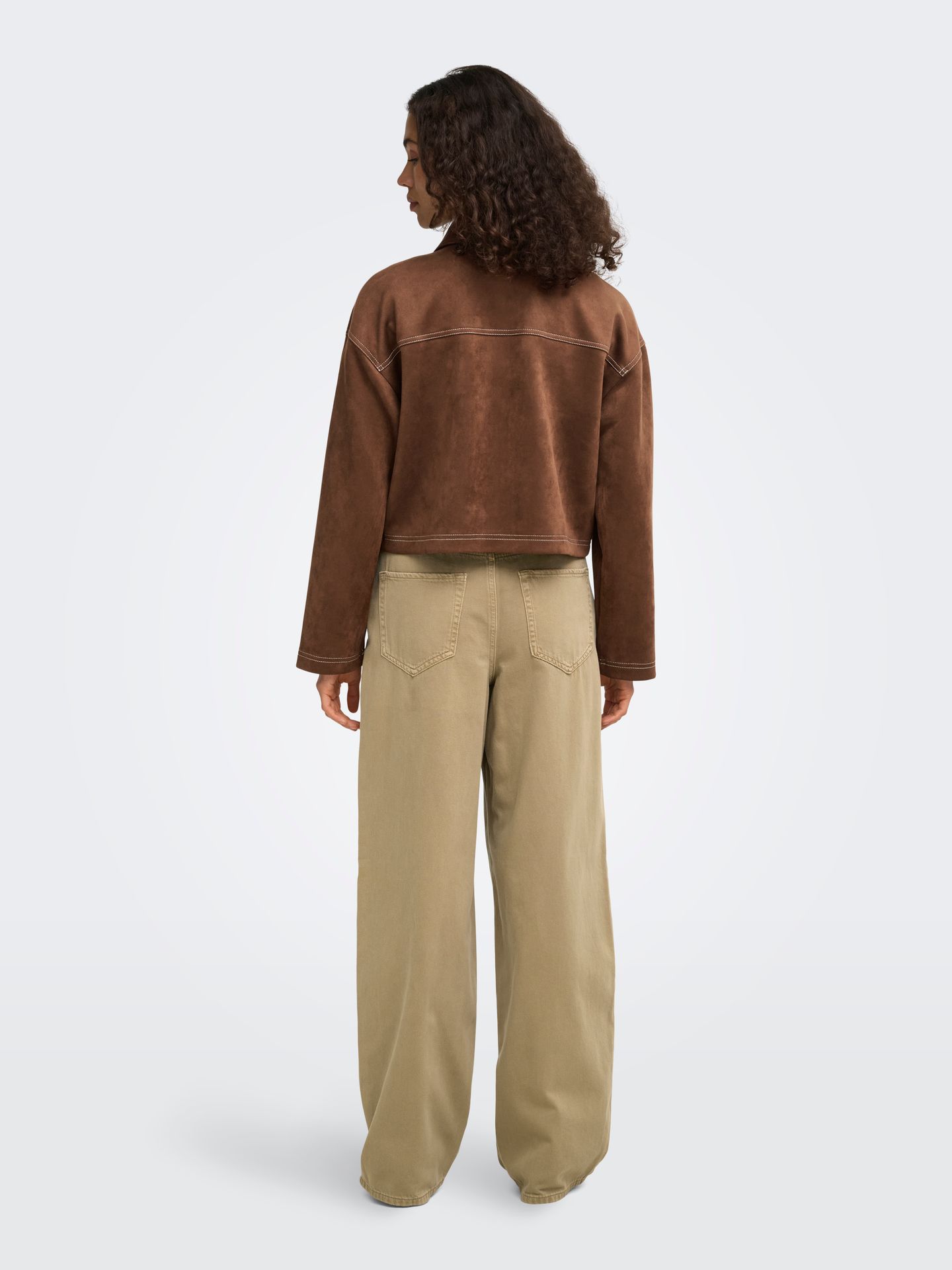 Only ONLSTINA FAUX SUEDE JACKET PNT Soft Silt/W CONTRAST STITCH 2900168623012