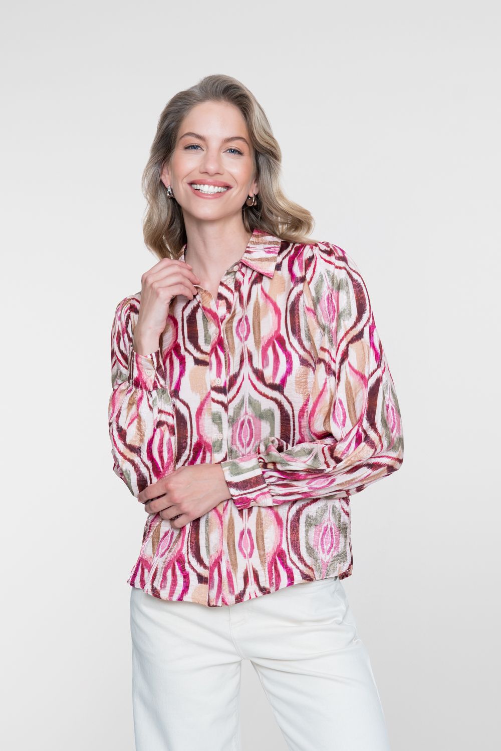 Geisha blouse 720 sand/burgundy 00119555-EKA26013800000128