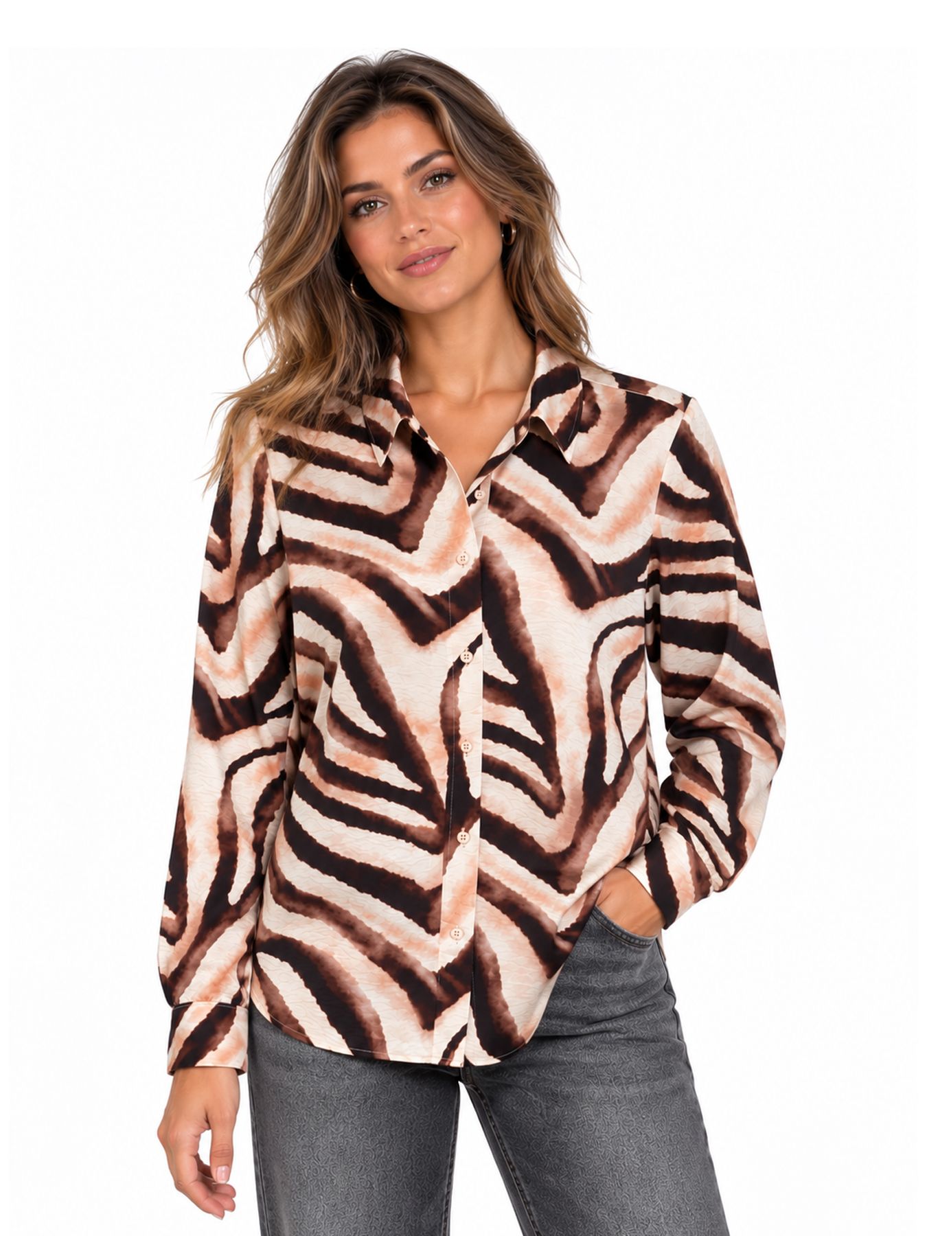 Geisha blouse 720 sand/brique 2900168649043