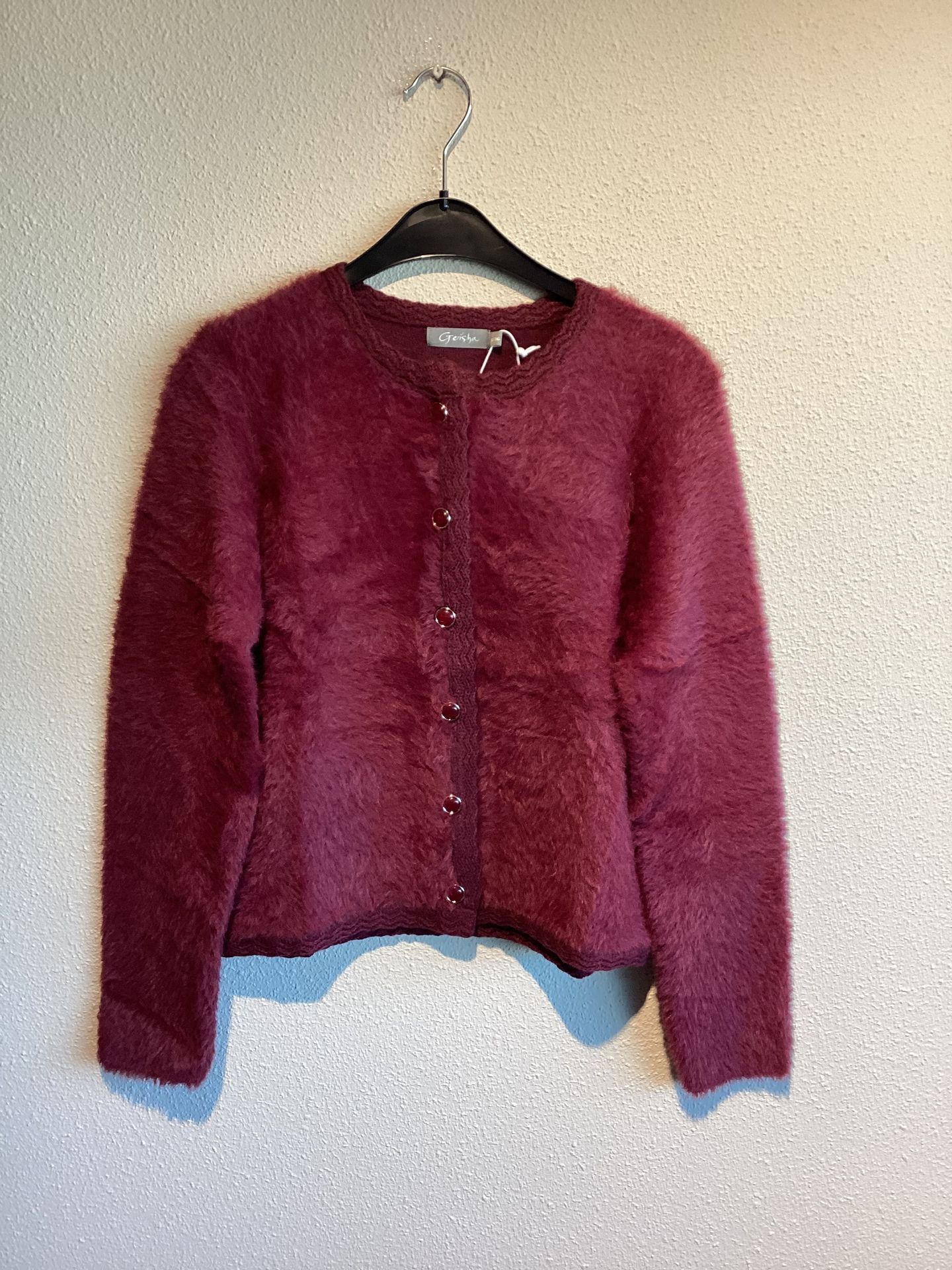 Geisha Cardigan hairy 480 burgundy 00119561-EKA26013800000133