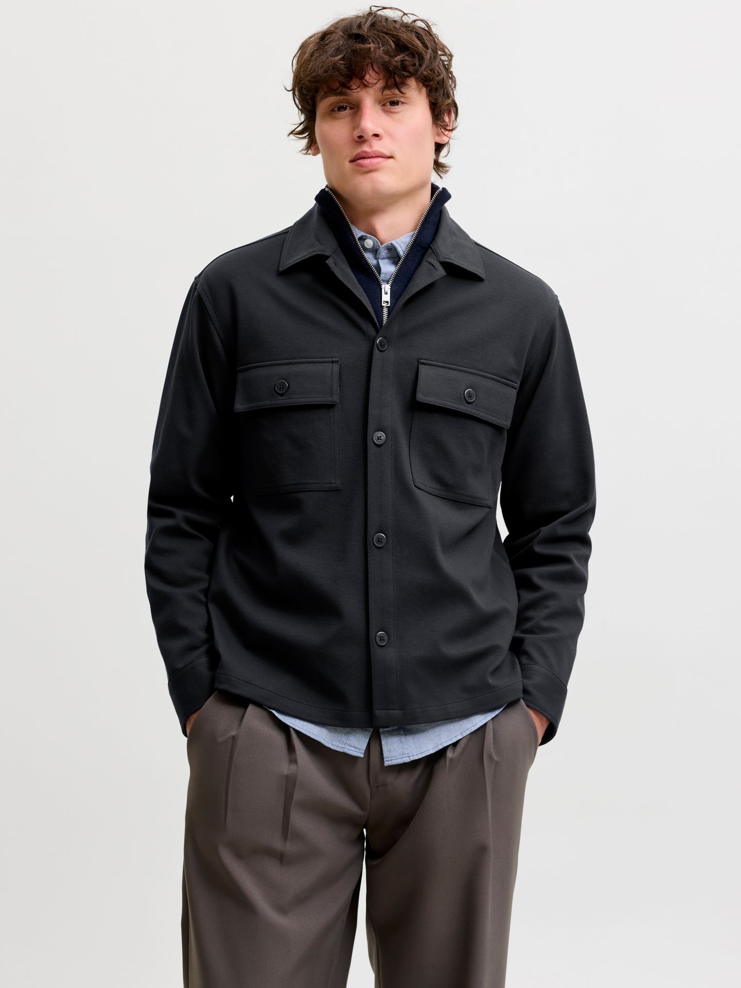 Jack & Jones JJEWILLIAM SWEAT OVERSHIRT LS NOOS Dark Navy 2900168714017