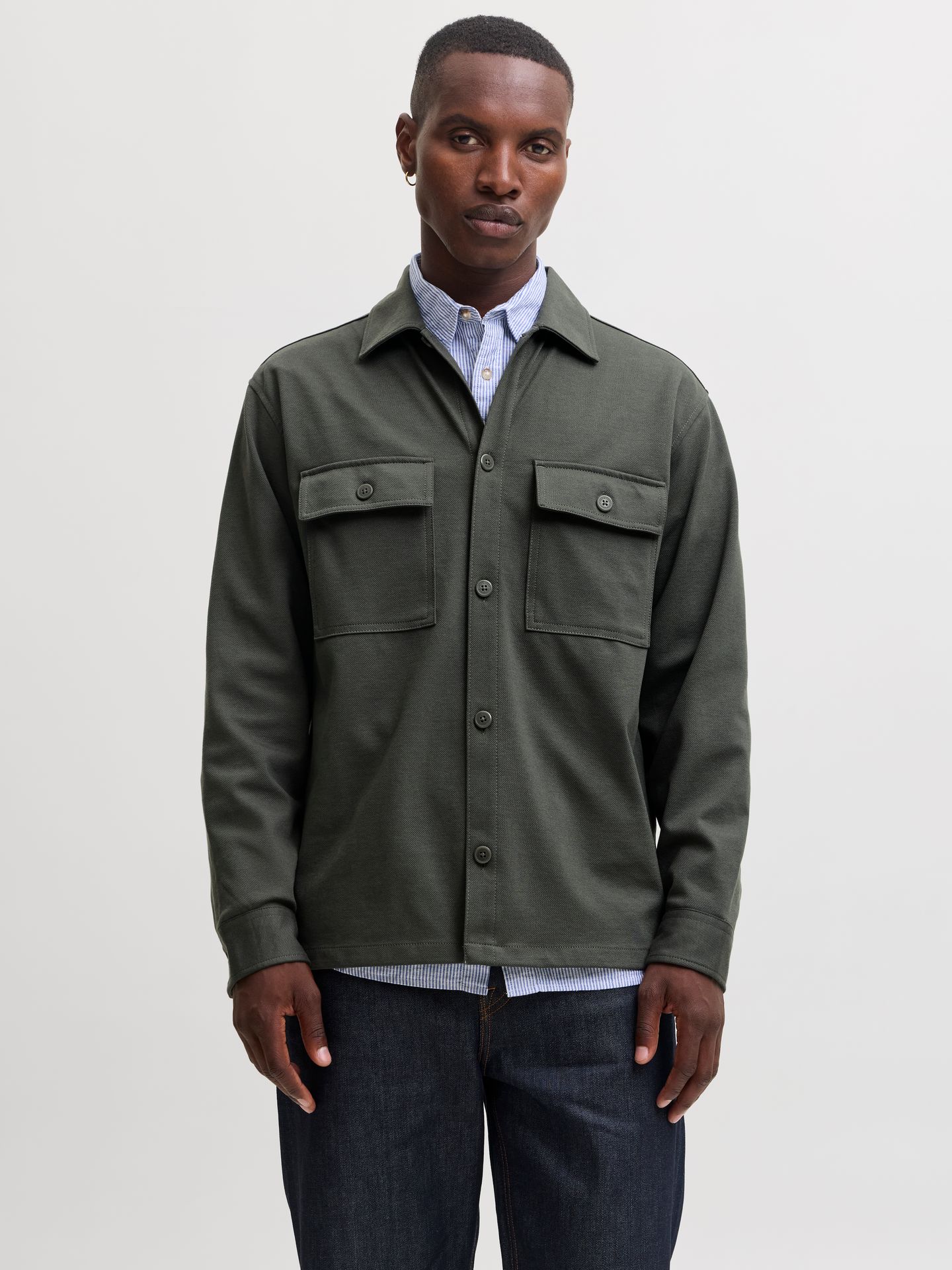 Jack & Jones JJEWILLIAM SWEAT OVERSHIRT LS NOOS Beluga 2900168715045
