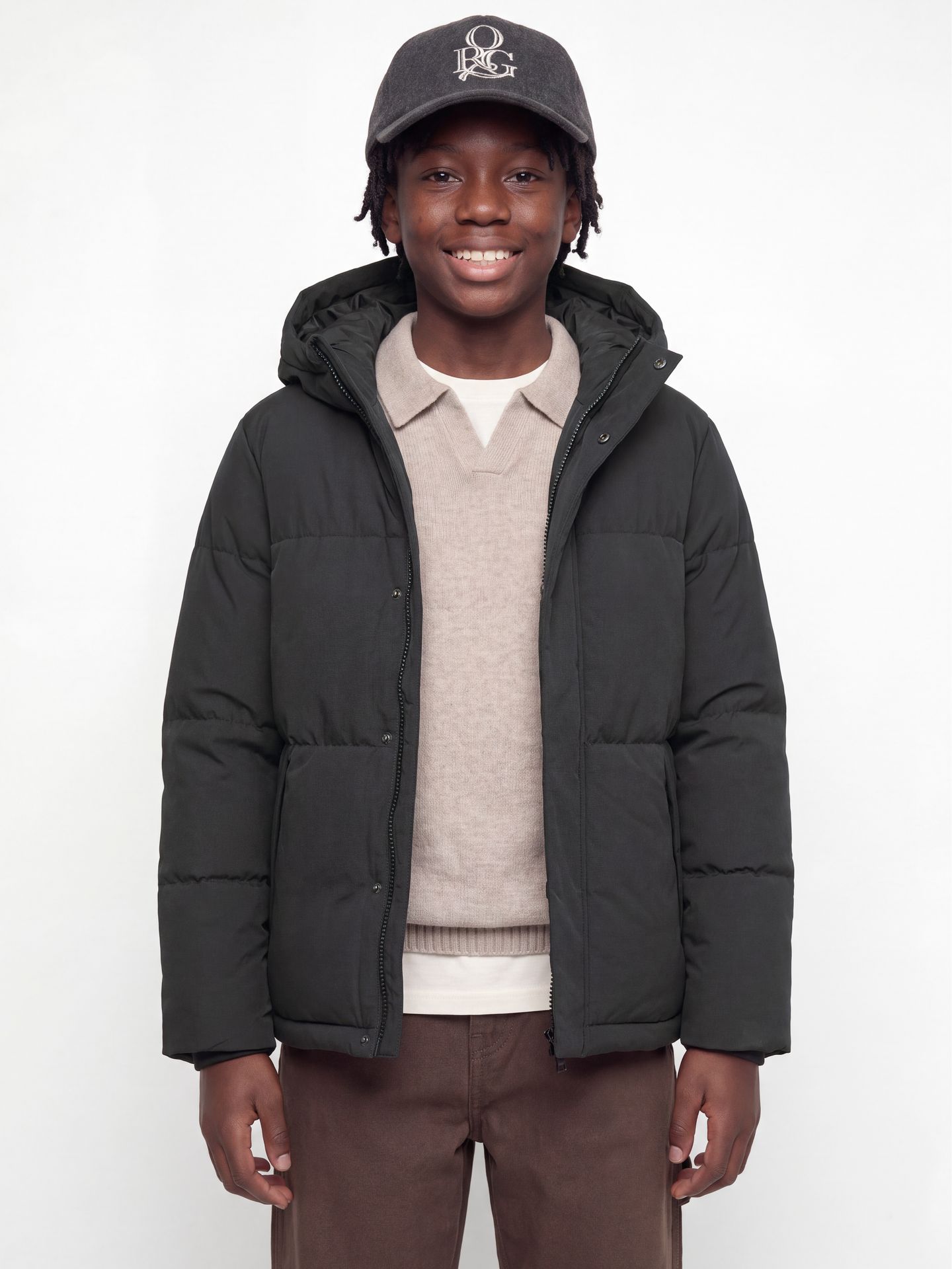 Jack & Jones JJESOHO PUFFER HOOD AW26 SN JNR Black 00119592-EKA26011400000232